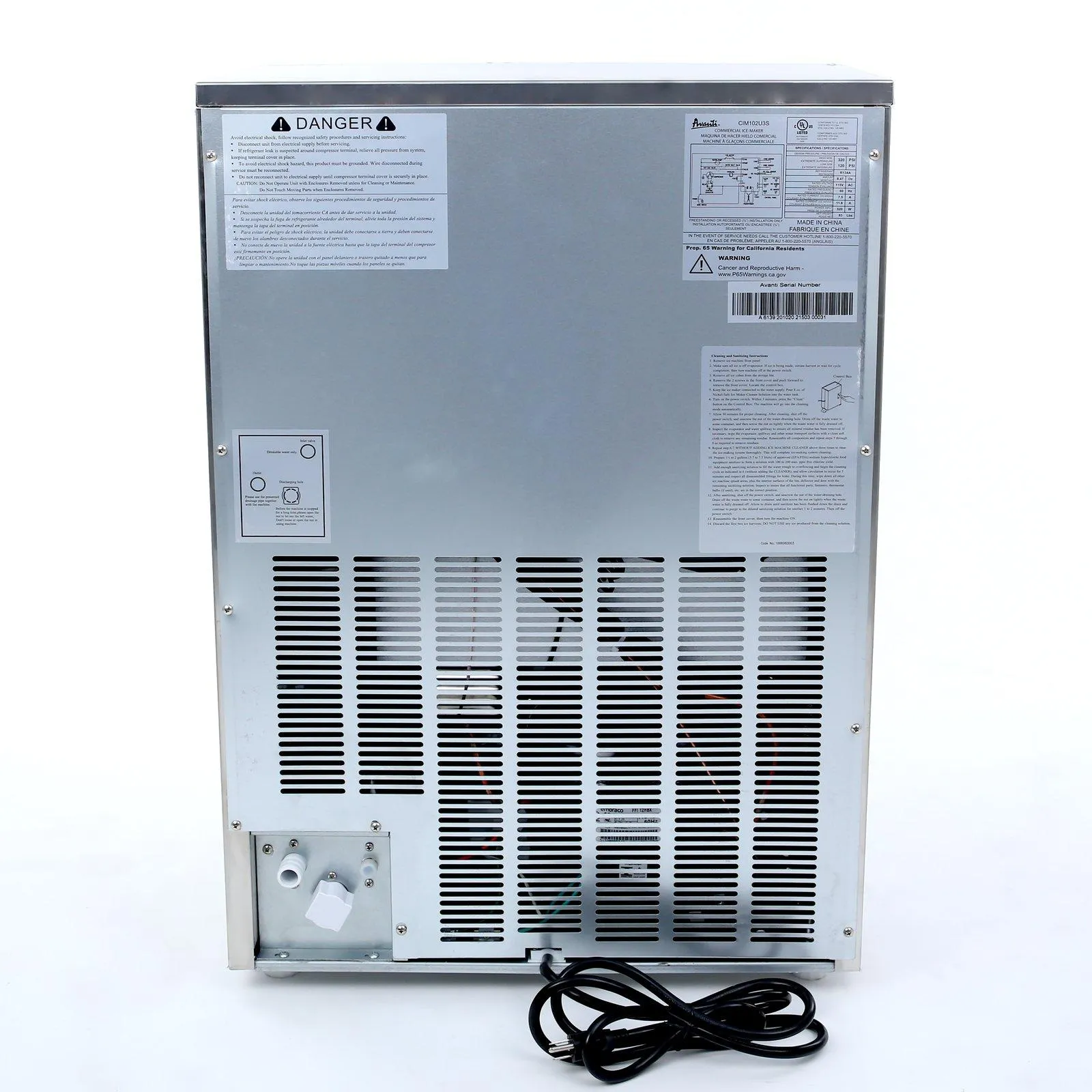 Avanti CIM102U3S Commercial Ice Maker
