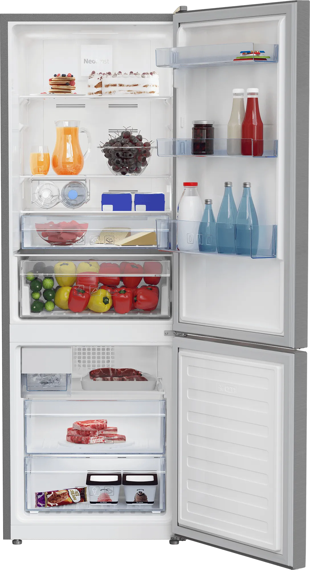Beko BFBF2414SSIM 24. Bottom Freezer Refrigerator With Ice Maker