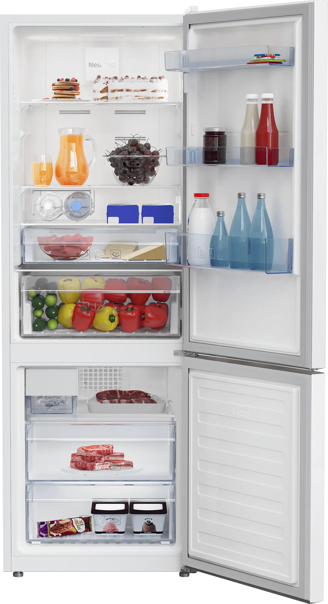 Beko BFBF2414WHIM 24. Bottom Freezer Refrigerator With Ice Maker