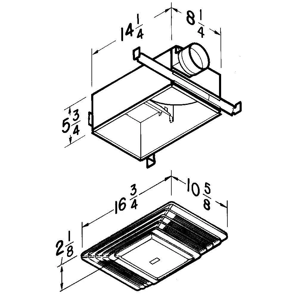 Broan 655 Broan-Nutone Wall Vent Kit. 3 Or 4 Round Duct