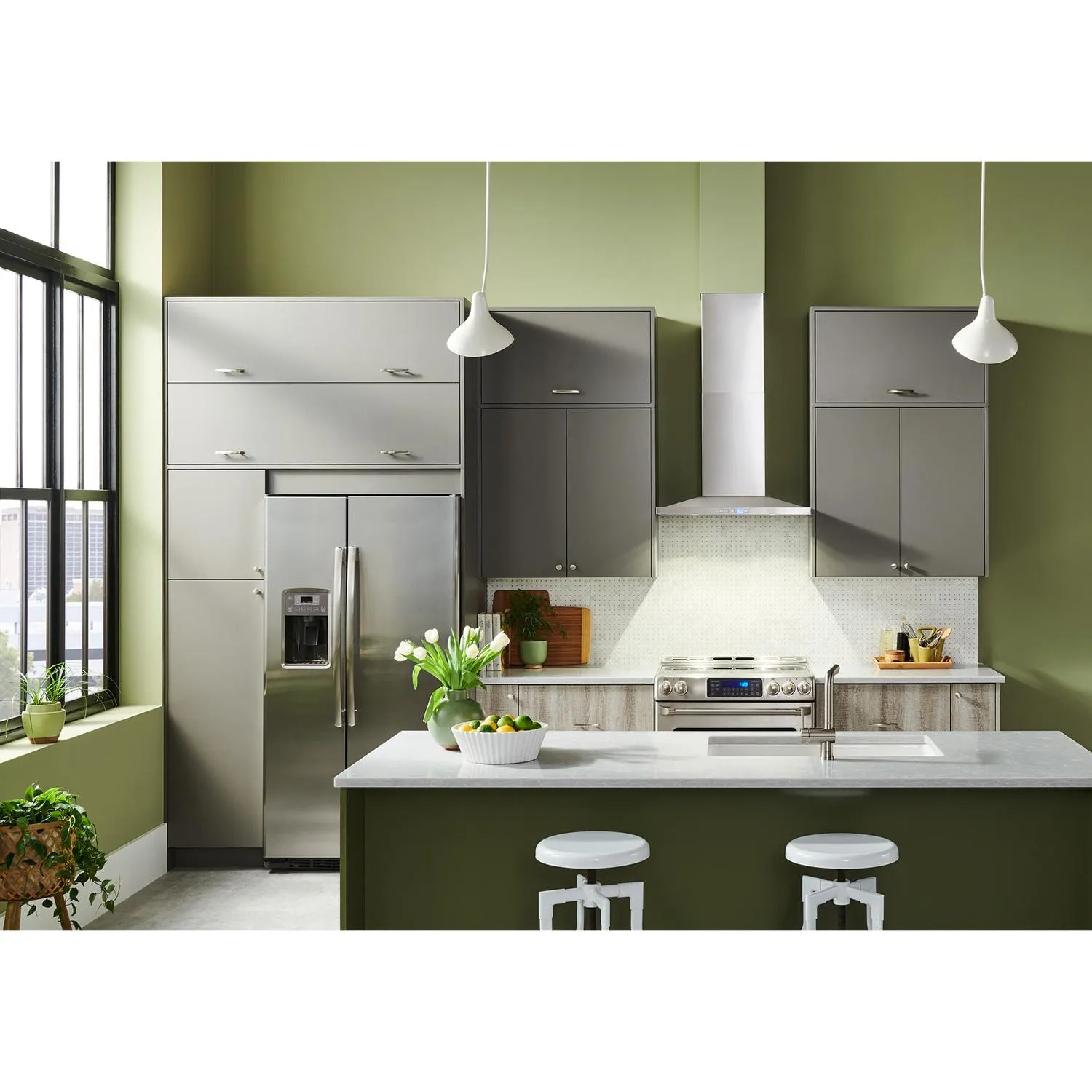 Broan BWS1304SS Broan 30-Inch Convertible Wall-Mount Low Profile Pyramidal Chimney Range Hood. 450 Max Cfm. Stainless Steel