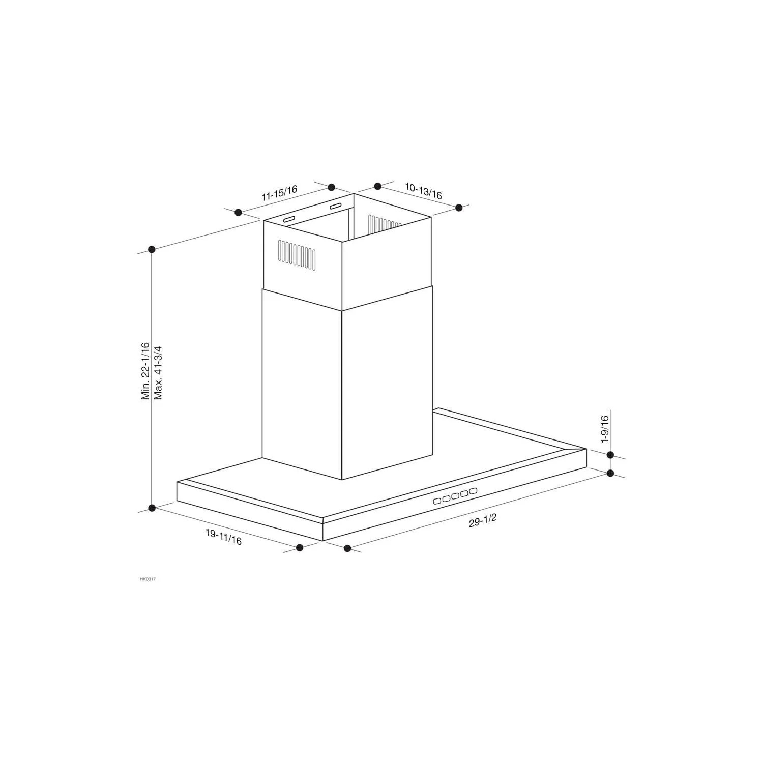 Broan BWT1304SS Broan 30-Inch Convertible Wall-Mount T-Style Chimney Range Hood. 450 Max Cfm. Stainless Steel