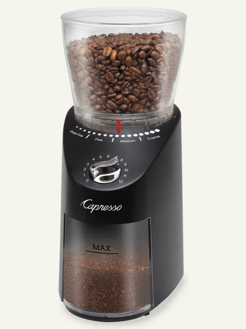 Capresso Infinity PLUS Burr Grinder. Black