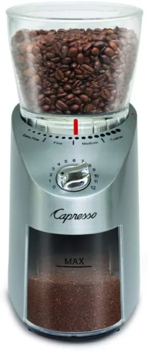 Capresso Infinity PLUS Burr Grinder. Stainless Steel