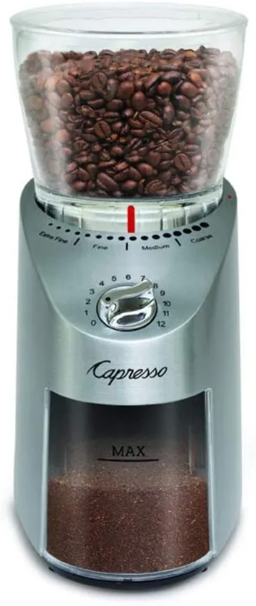 Capresso Infinity PLUS Burr Grinder. Stainless Steel