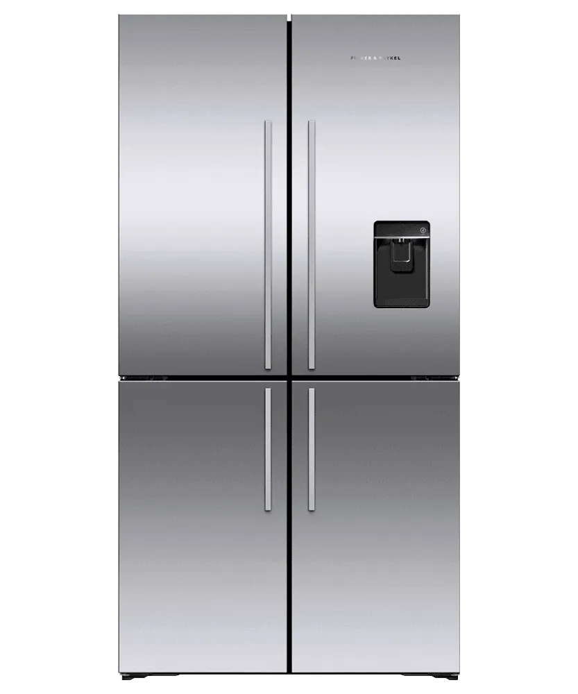 Fisher & Paykel RF203QDUVX1 Freestanding Quad Door Refrigerator Freezer. 36. 18.9 Cu Ft. Ice & Water