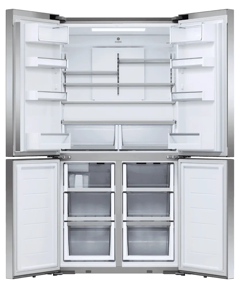 Fisher & Paykel RF203QDUVX1 Freestanding Quad Door Refrigerator Freezer. 36. 18.9 Cu Ft. Ice & Water