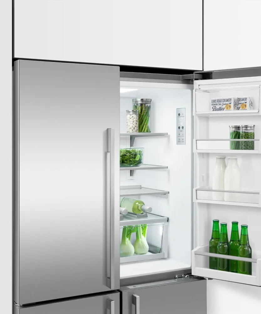 Fisher & Paykel RF203QDUVX1 Freestanding Quad Door Refrigerator Freezer. 36. 18.9 Cu Ft. Ice & Water