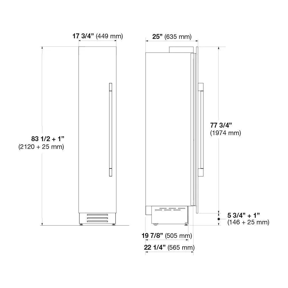 Fulgor Milano F7SFC18S1L 18 Freezer Column