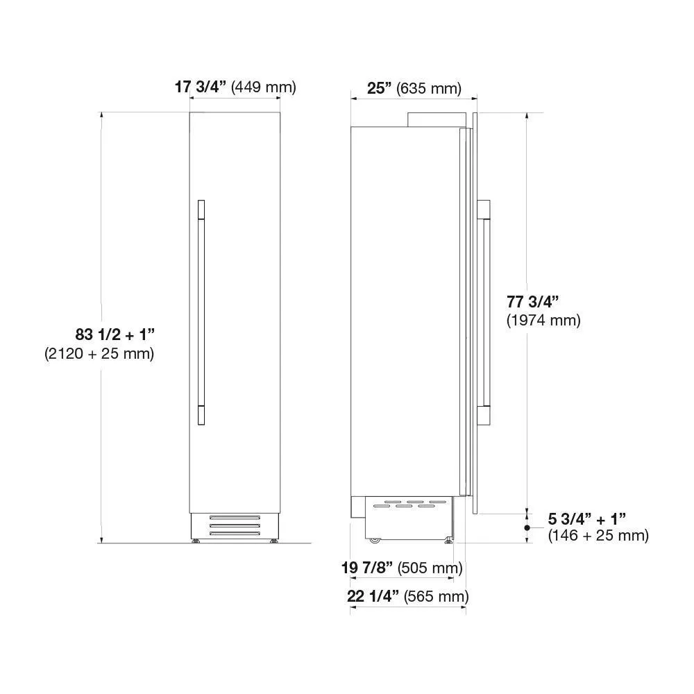 Fulgor Milano F7SFC18S1R 18 Freezer Column