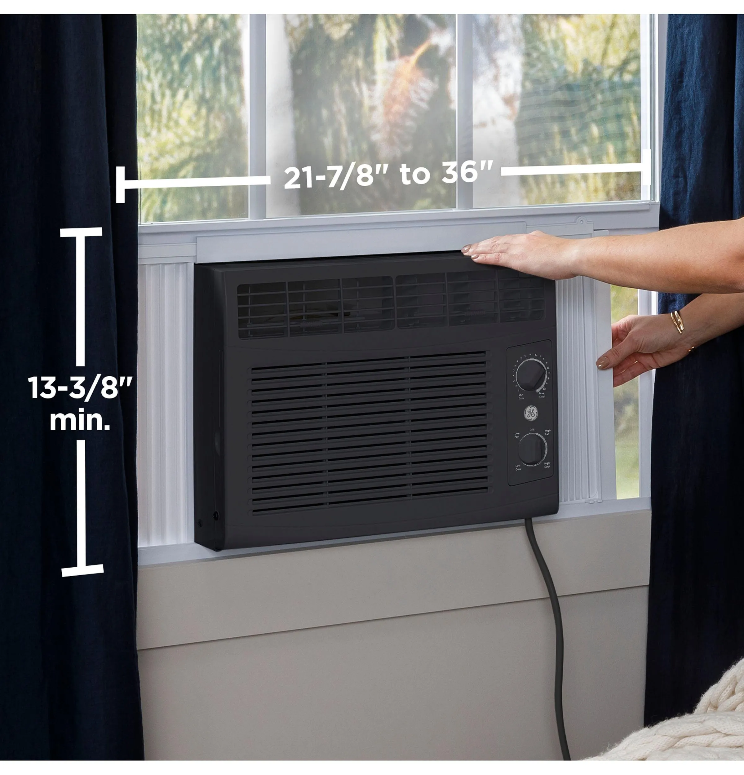 Ge Appliances AHED05AC Ge 5.000 Btu Mechanical Window Air Conditioner For Small Rooms Up To 150 Sq Ft.. Black