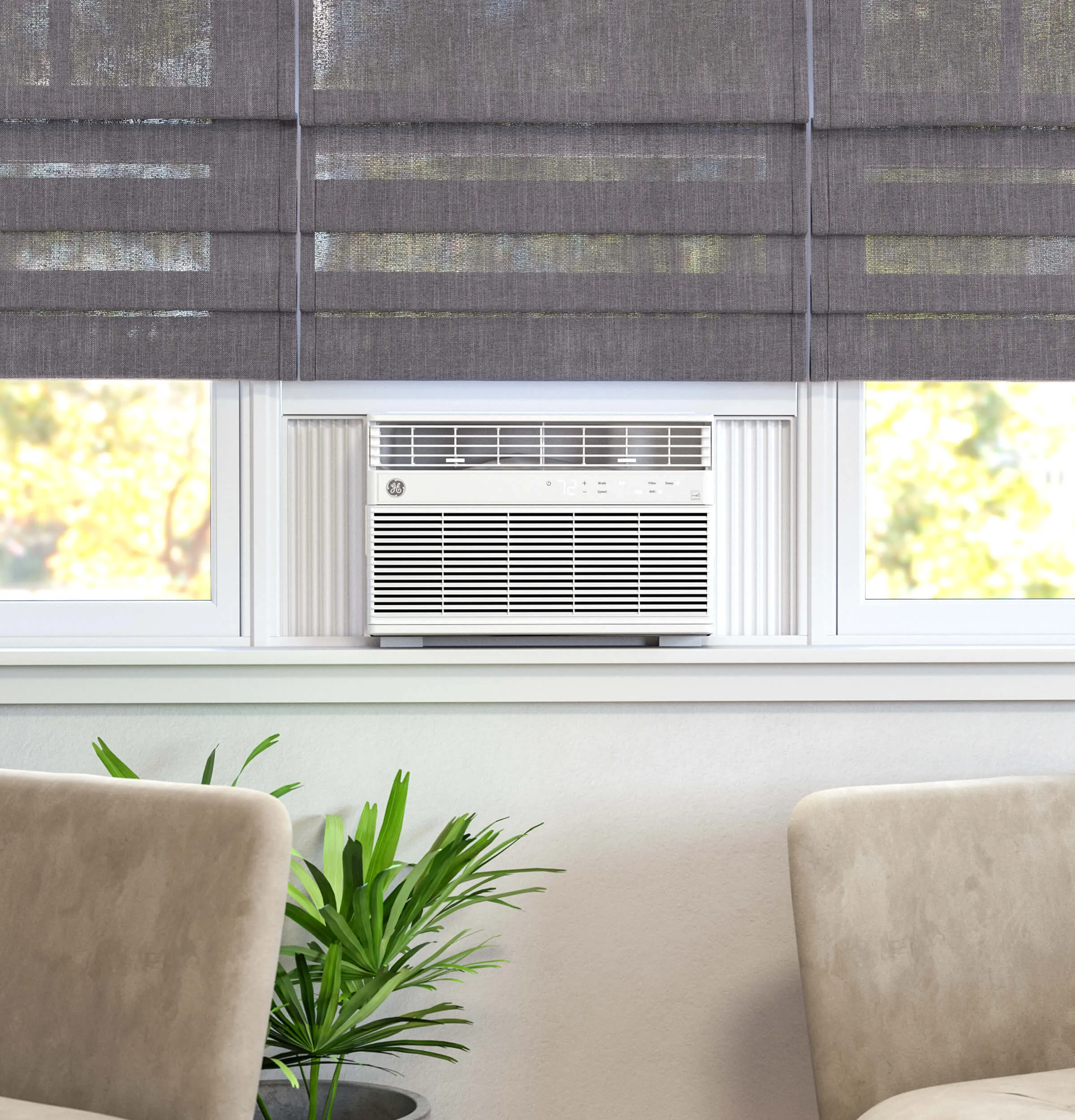 Ge Appliances AHEK08AC Ge Energy Star 8.000 Btu Smart Electronic Window Air Conditioner For Medium Rooms Up To 350 Sq. Ft.