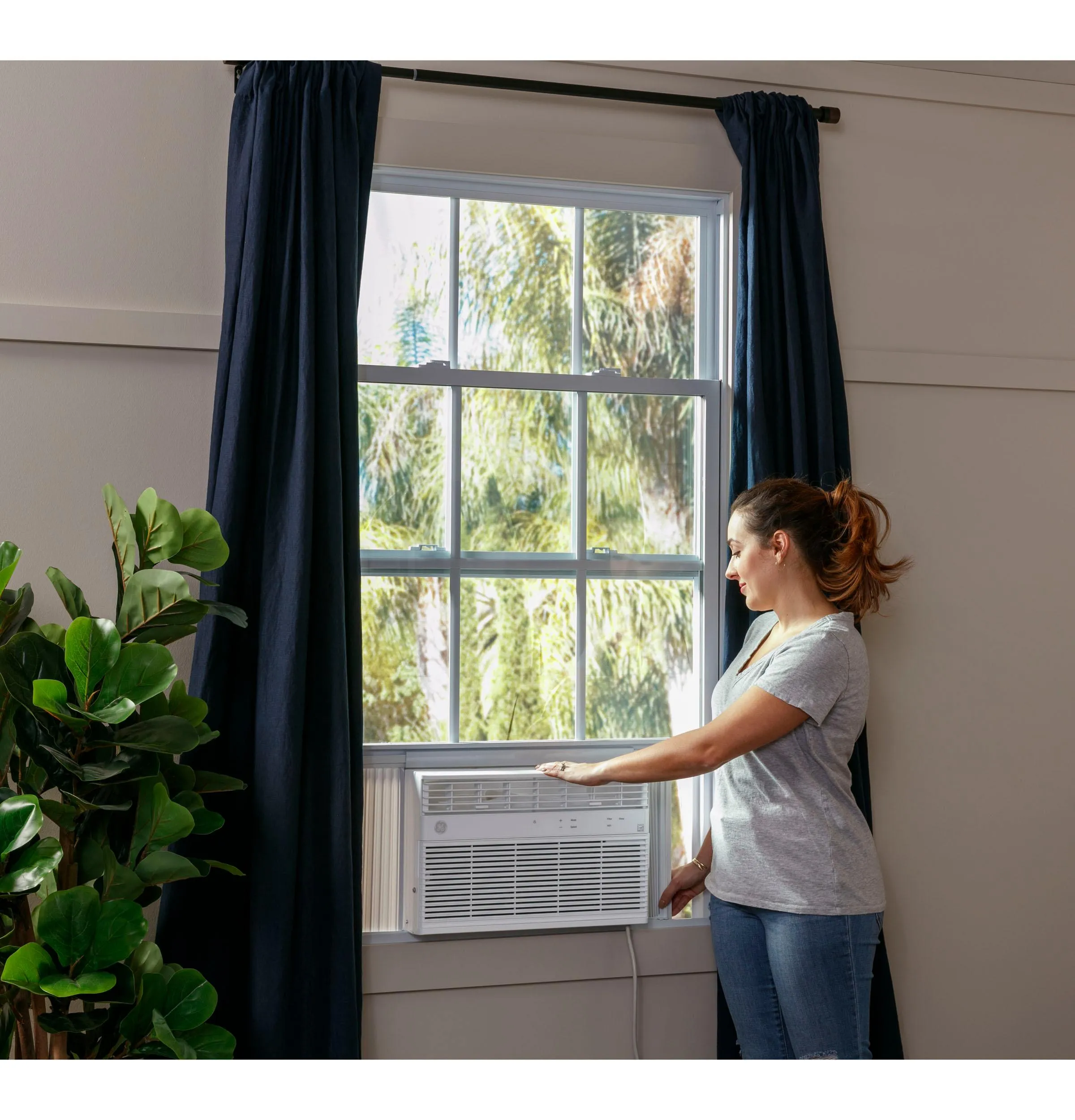 Ge Appliances AHEK08AC Ge Energy Star 8.000 Btu Smart Electronic Window Air Conditioner For Medium Rooms Up To 350 Sq. Ft.