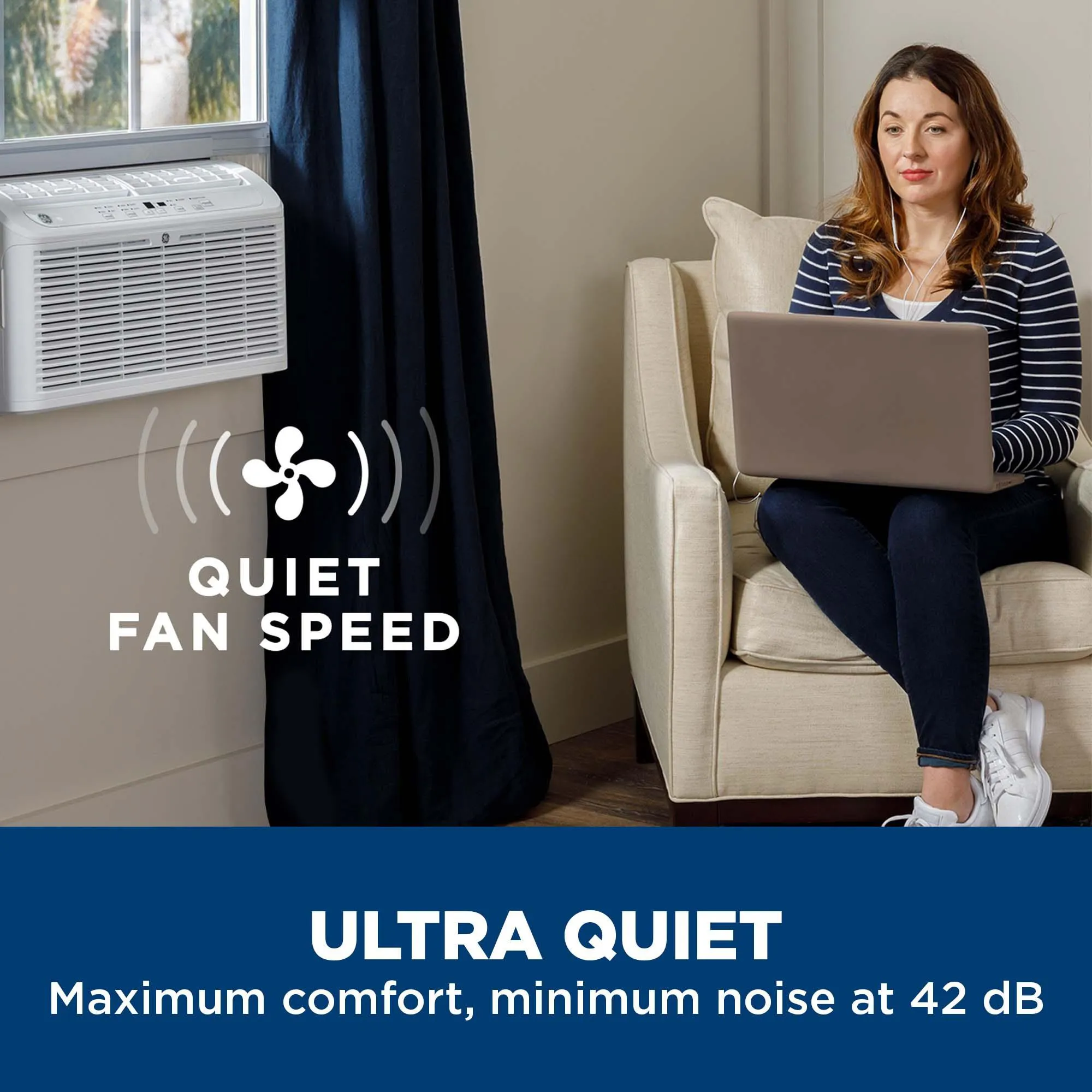 Ge Appliances AHEL06BB Ge 6.200 Btu Ultra Quiet Window Air Conditioner For Small Rooms Up To 250 Sq. Ft.