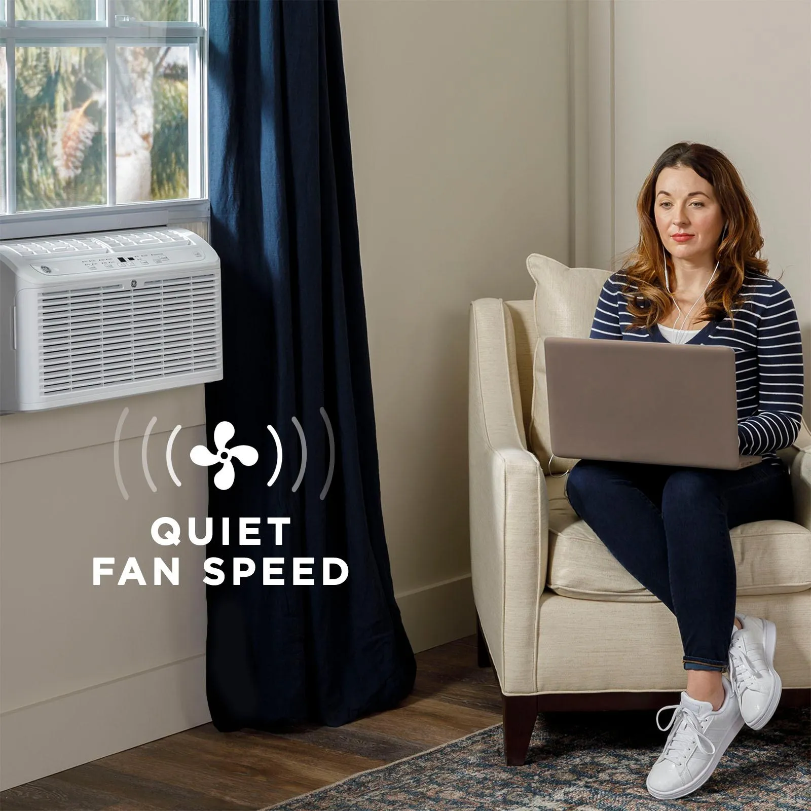 Ge Appliances AHEL08BB Ge 8.000 Btu Ultra Quiet Window Air Conditioner For Medium Rooms Up To 350 Sq. Ft.