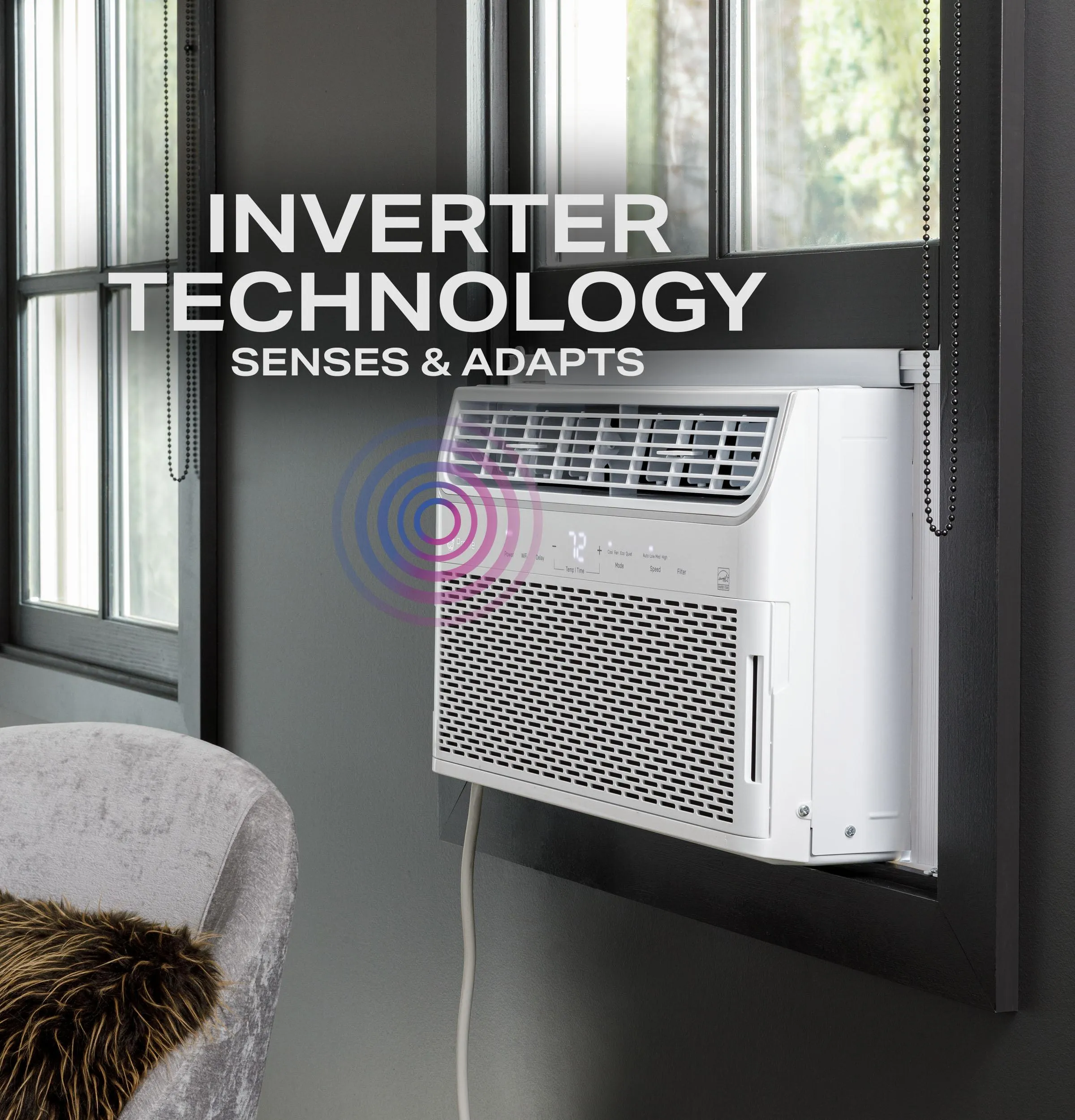 Ge Appliances AHTR12AC Ge Profile&#8482; Energy Star 12.000 Btu Inverter Smart Ultra Quiet Window Air Conditioner For Large Rooms Up To 550 Sq. Ft.