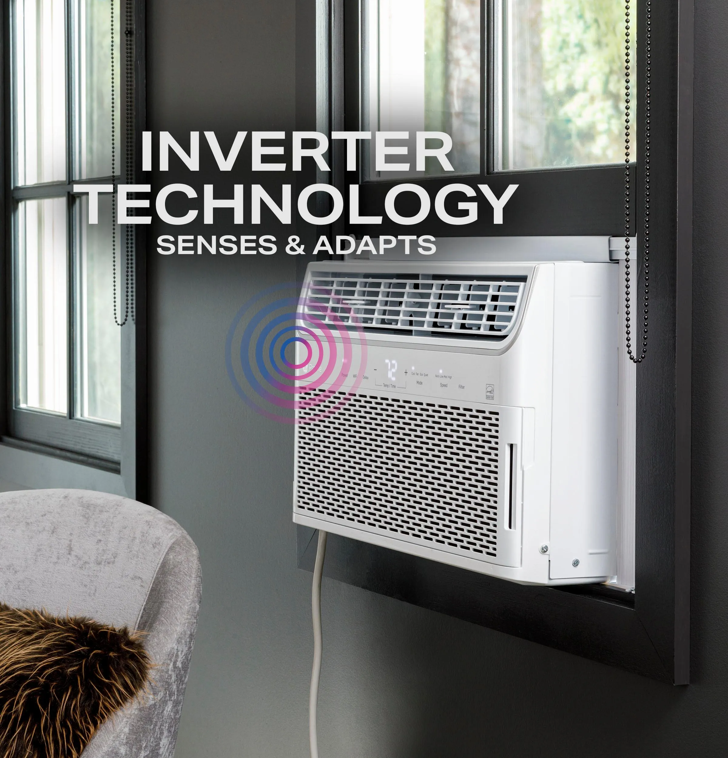 Ge Appliances AHTR14AC Ge Profile&#8482; 13.500 Btu Inverter Smart Ultra Quiet Window Air Conditioner For Large Rooms Up To 700 Sq. Ft.. Energy Star
