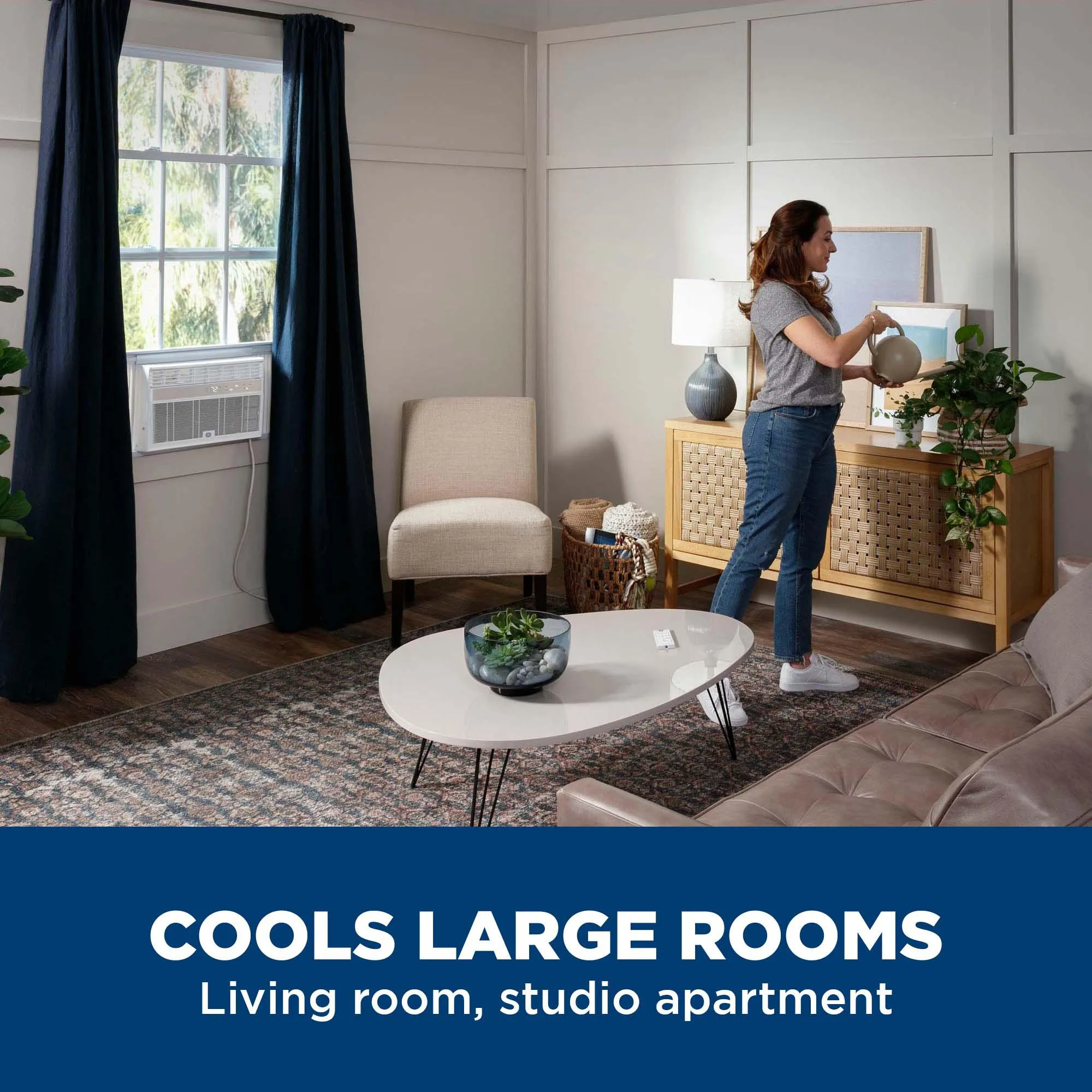 Ge Appliances AWCS12WWF Ge 12.000 Btu Smart Electronic Window Air Conditioner For Large Rooms Up To 550 Sq. Ft.