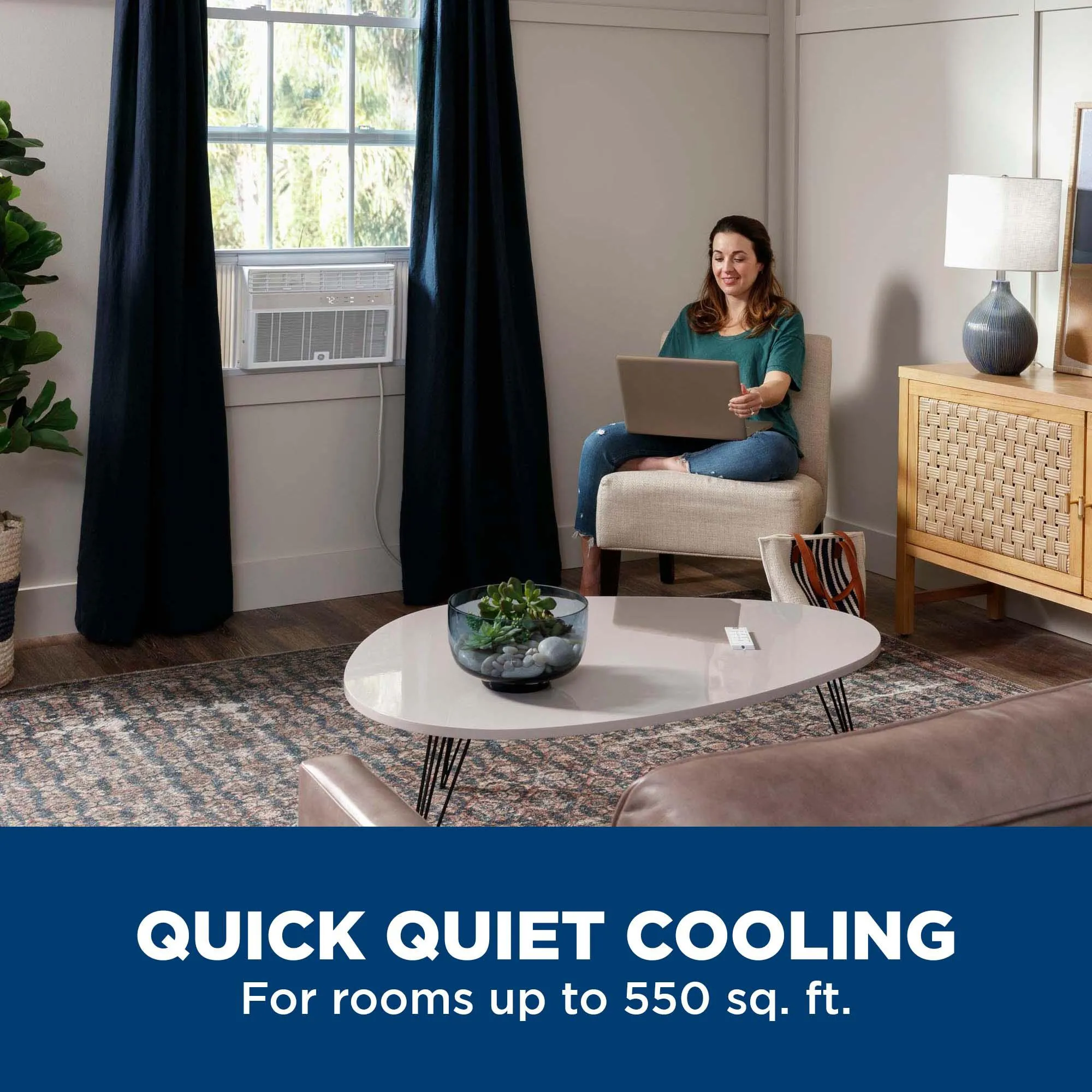 Ge Appliances AWCS12WWF Ge 12.000 Btu Smart Electronic Window Air Conditioner For Large Rooms Up To 550 Sq. Ft.