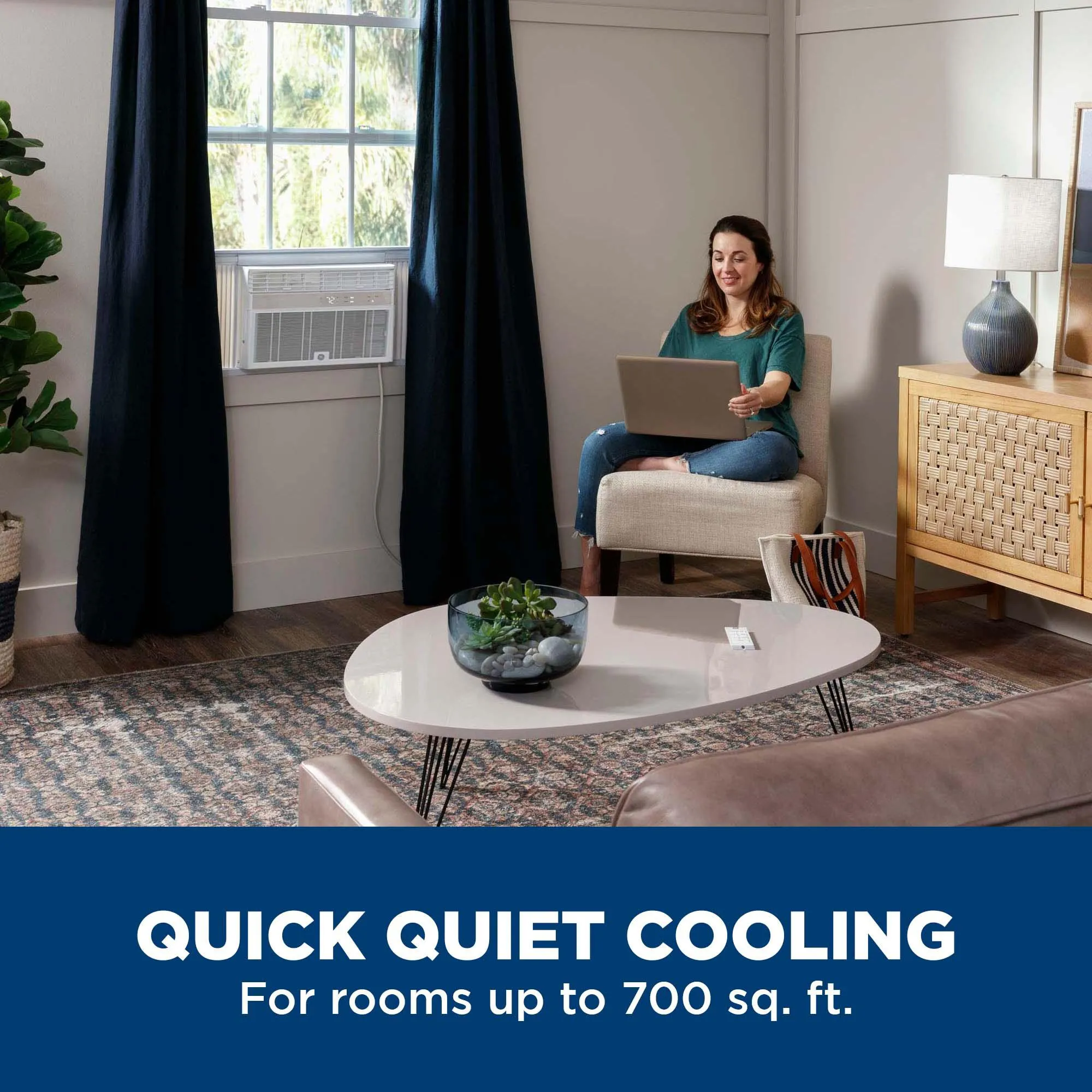 Ge Appliances AWCS14WWF Ge 14.000 Btu Smart Electronic Window Air Conditioner For Large Rooms Up To 700 Sq. Ft.