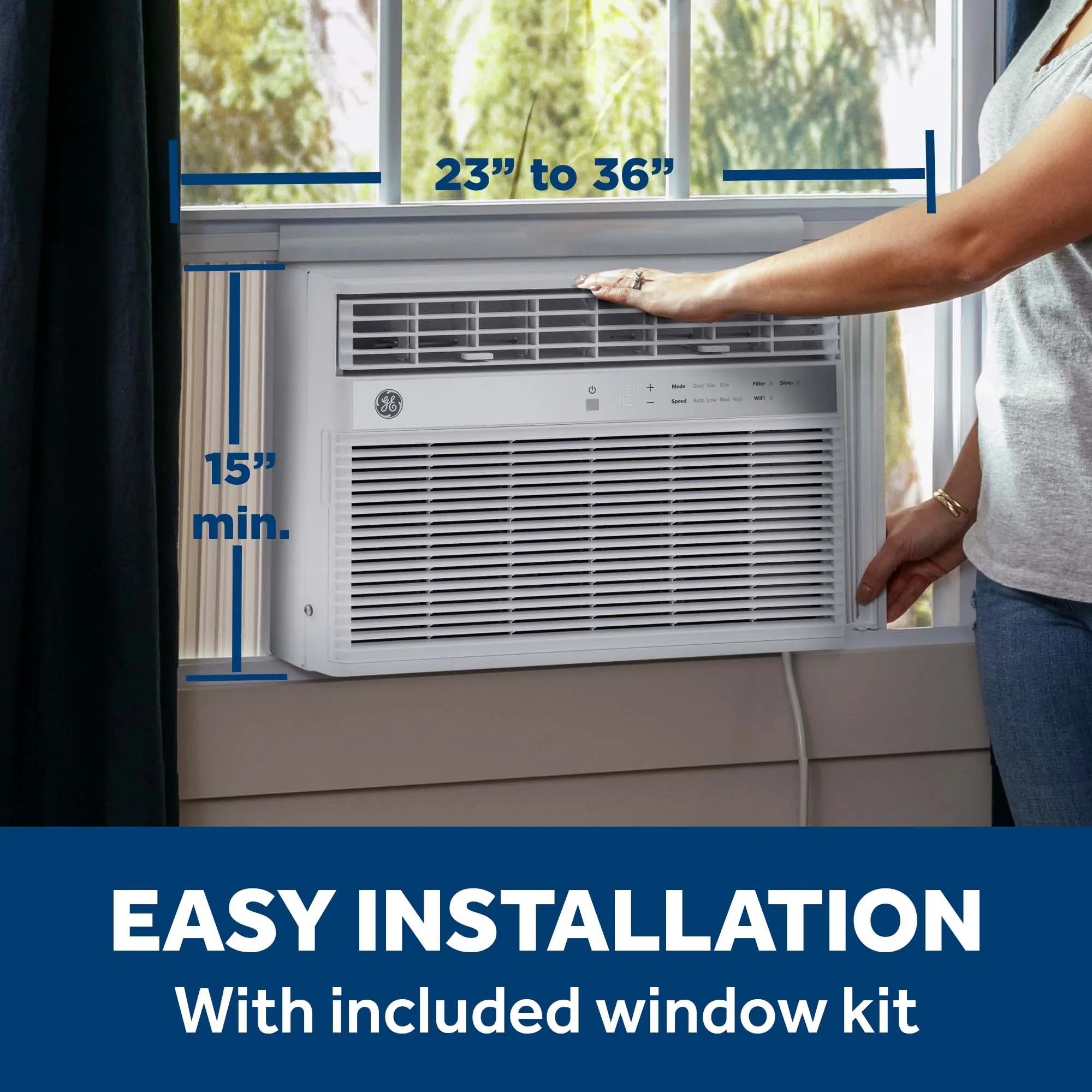 Ge Appliances AWES08WWF Ge 8.000 Btu Smart Electronic Window Air Conditioner For Medium Rooms Up To 350 Sq. Ft.