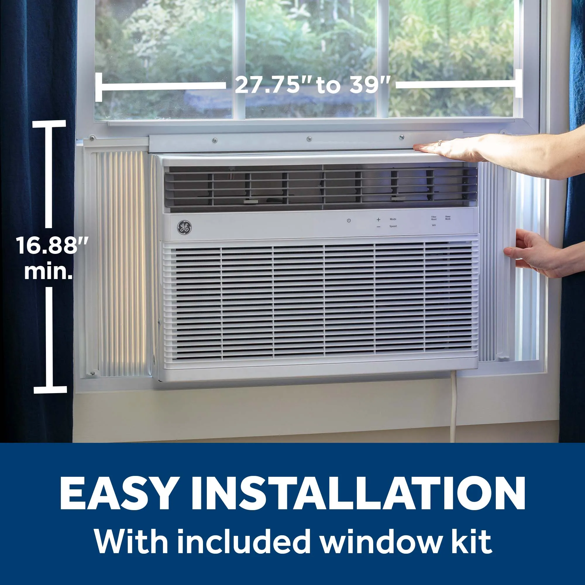 Ge Appliances AWGH08WWF Ge 8.000 Btu Smart Heat/Cool Electronic Window Air Conditioner For Medium Rooms Up To 350 Sq. Ft.