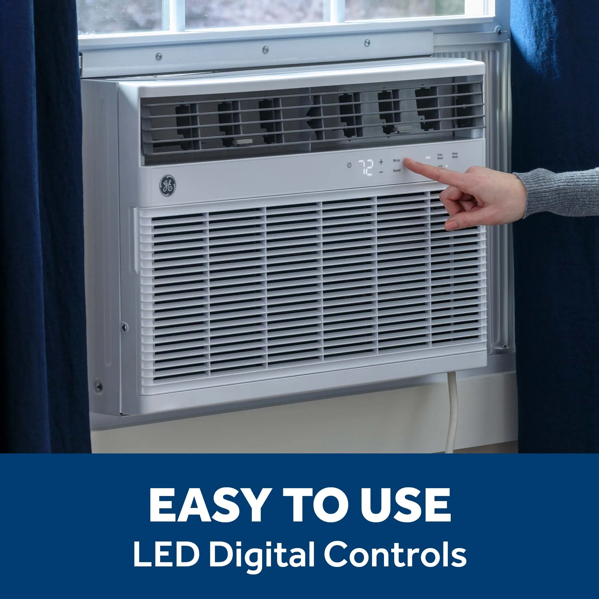 Ge Appliances AWGH08WWF Ge 8.000 Btu Smart Heat/Cool Electronic Window Air Conditioner For Medium Rooms Up To 350 Sq. Ft.