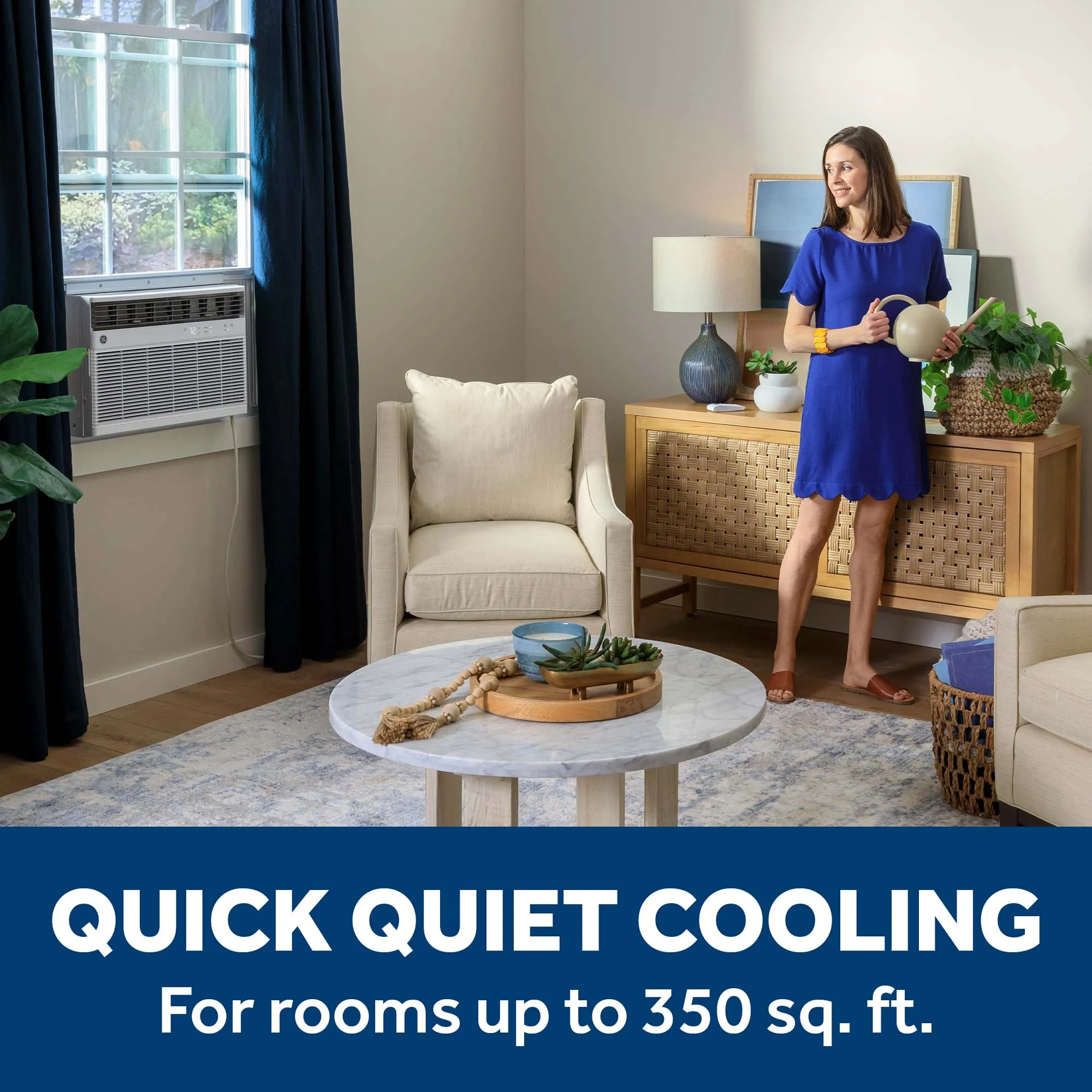 Ge Appliances AWGH08WWF Ge 8.000 Btu Smart Heat/Cool Electronic Window Air Conditioner For Medium Rooms Up To 350 Sq. Ft.