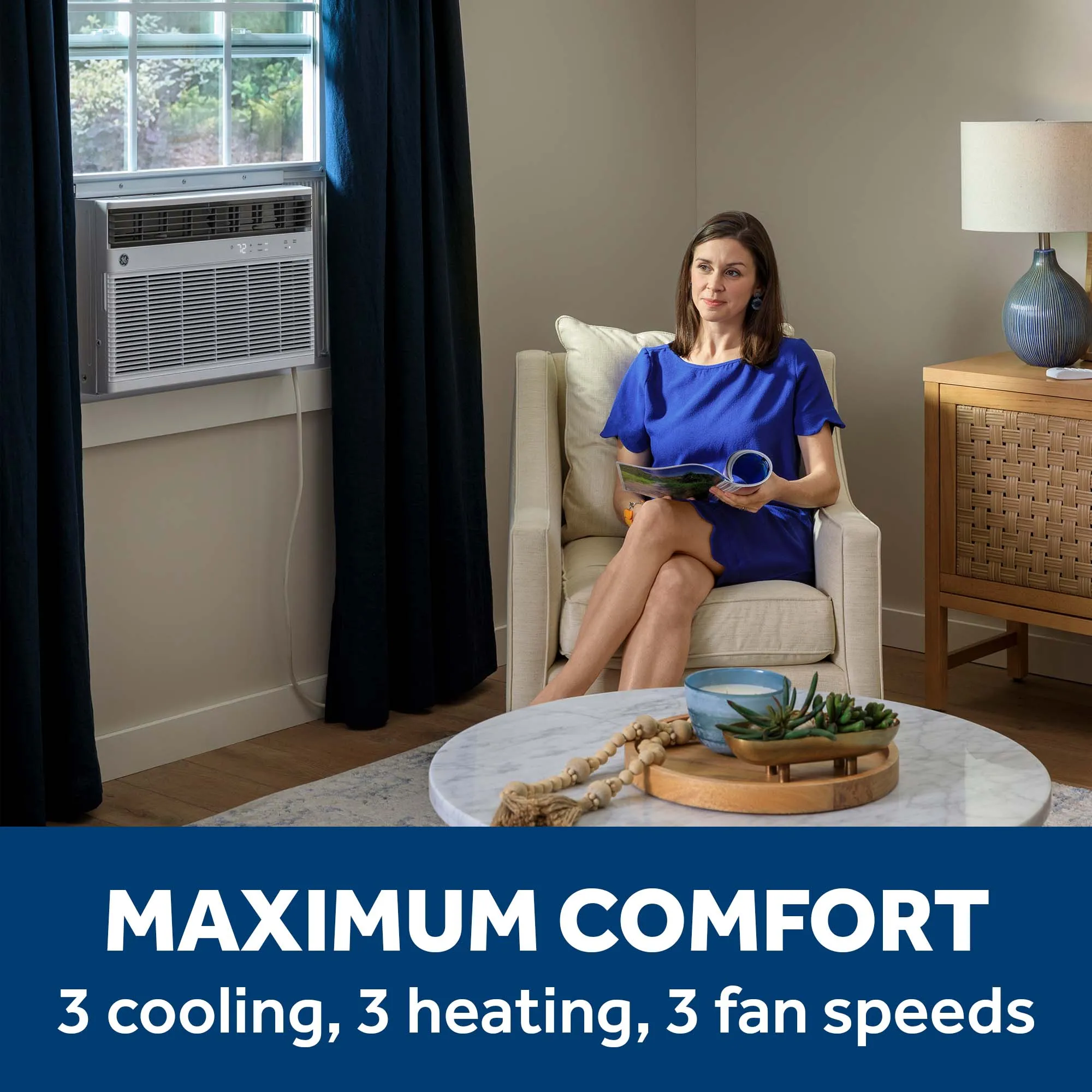 Ge Appliances AWGH18WWF Ge 18.000 Btu Smart Heat/Cool Electronic Window Air Conditioner For Extra-Large Rooms Up To 1000 Sq. Ft.