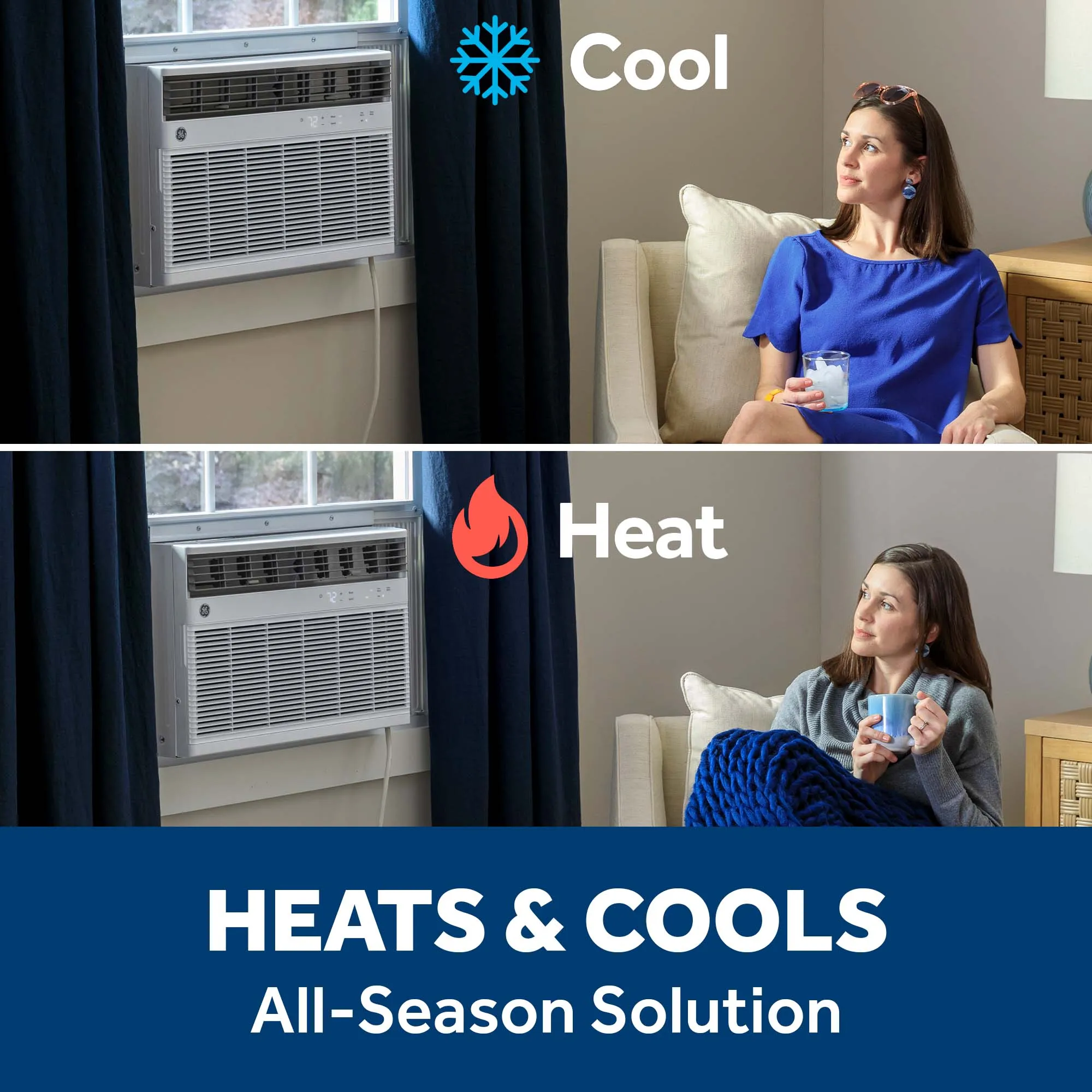 Ge Appliances AWGH18WWF Ge 18.000 Btu Smart Heat/Cool Electronic Window Air Conditioner For Extra-Large Rooms Up To 1000 Sq. Ft.