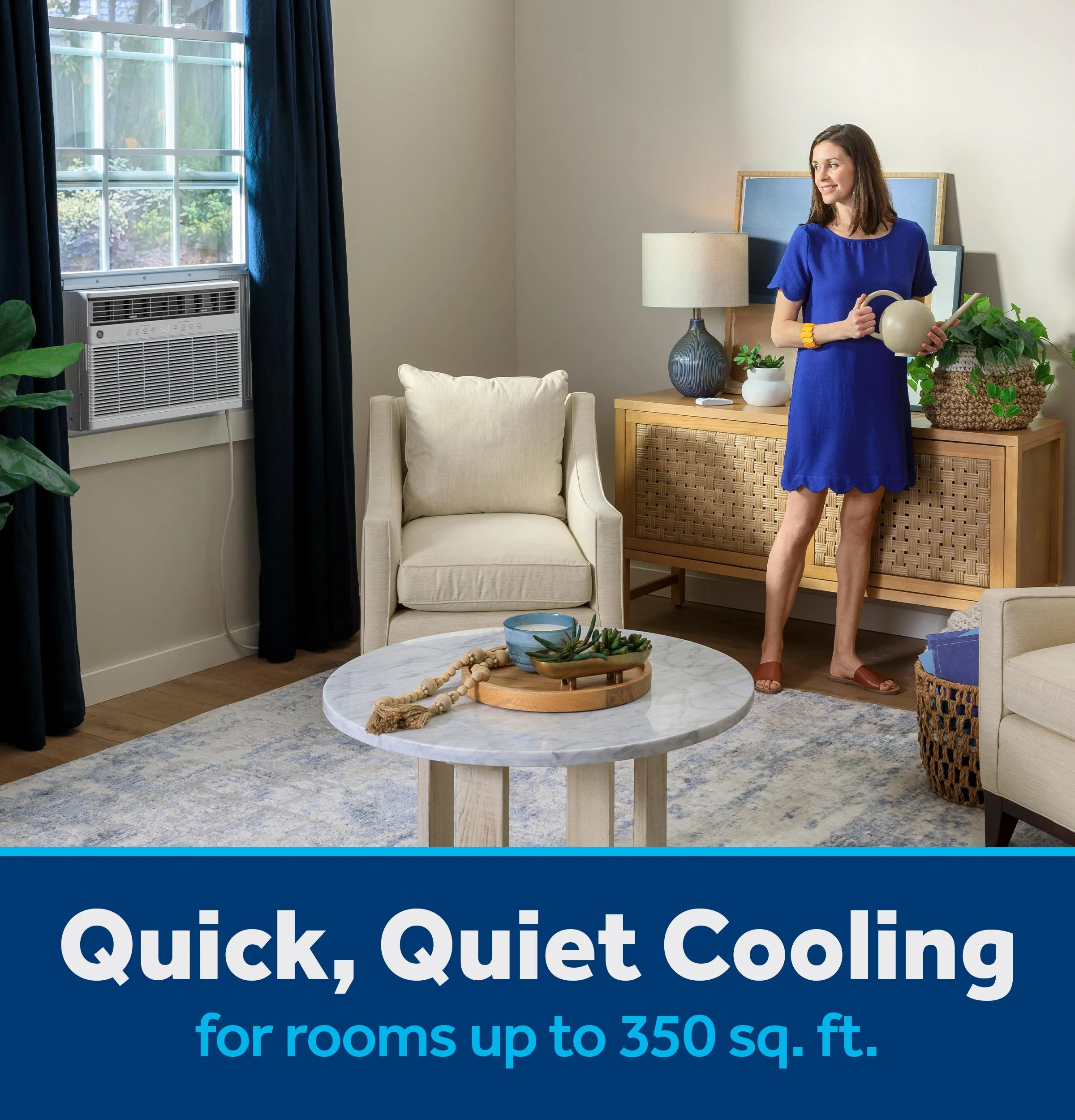 Ge Appliances AWGP08WWF Ge 8.000 Btu Smart Heat/Cool With Heat Pump Electronic Window Air Conditioner For Medium Rooms Up To 350 Sq. Ft.