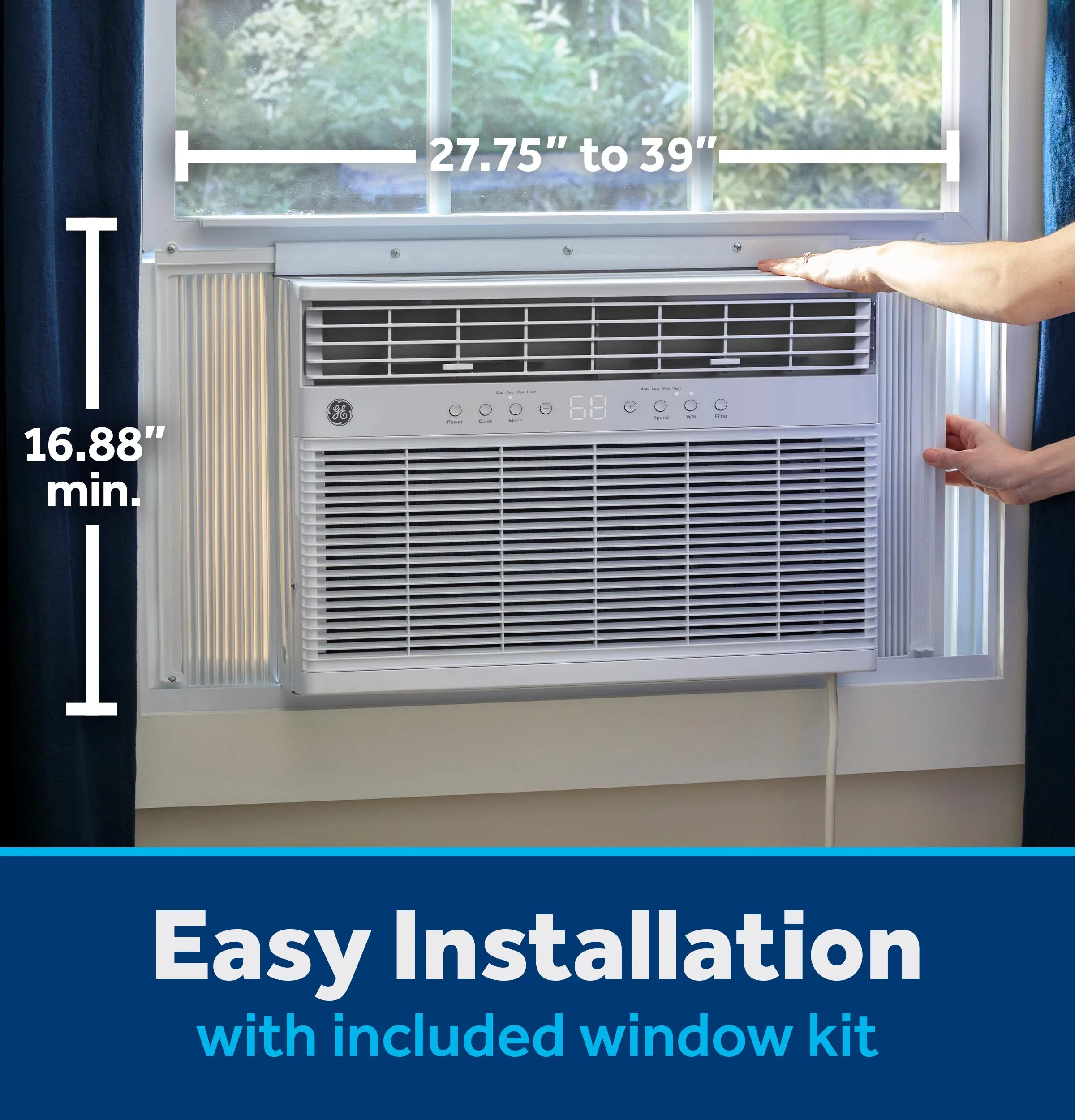 Ge Appliances AWGP08WWF Ge 8.000 Btu Smart Heat/Cool With Heat Pump Electronic Window Air Conditioner For Medium Rooms Up To 350 Sq. Ft.