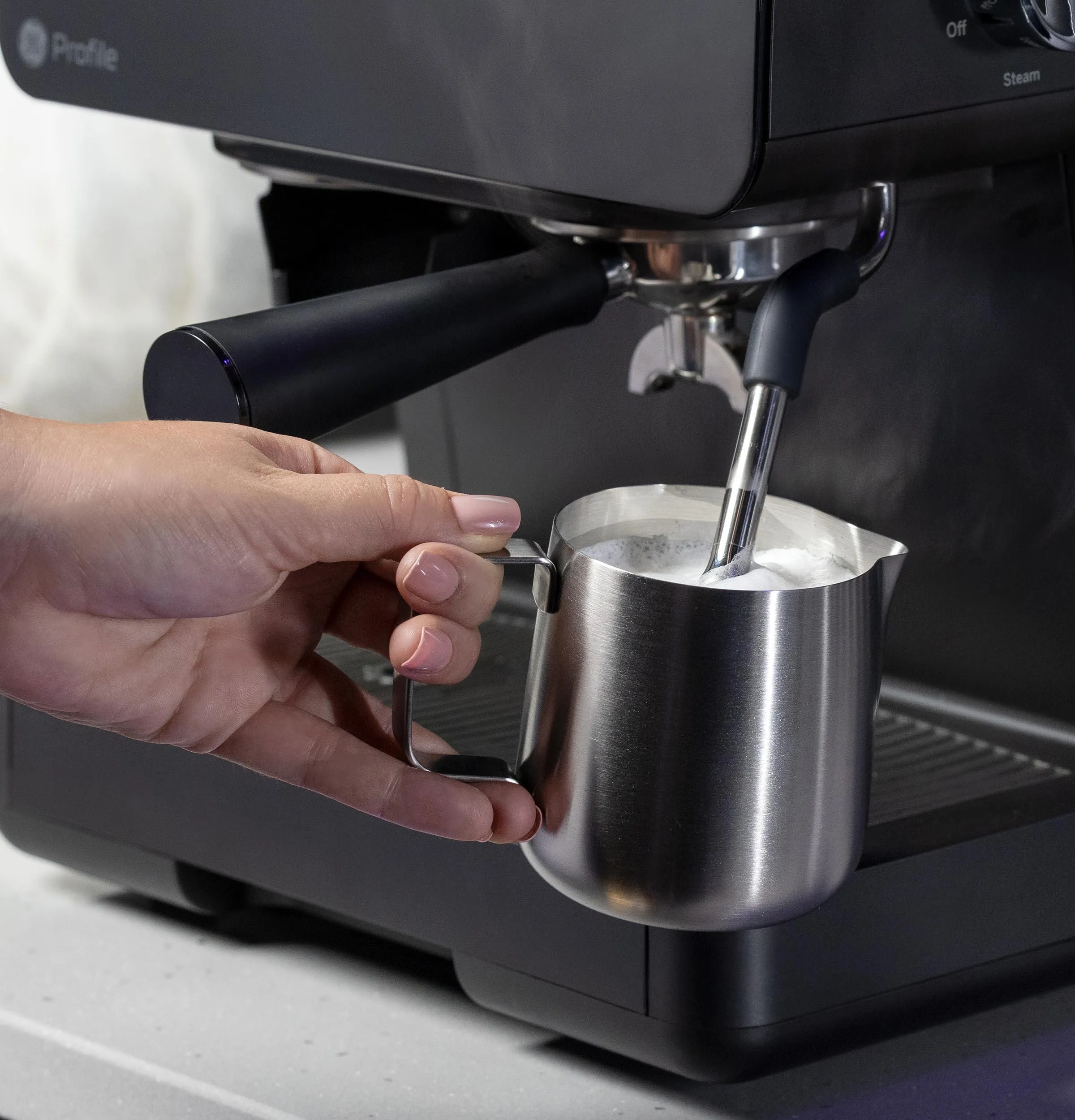 Ge Appliances P7CESAS6RBB Ge Profile&#8482; Semi Automatic Espresso Machine   Frother