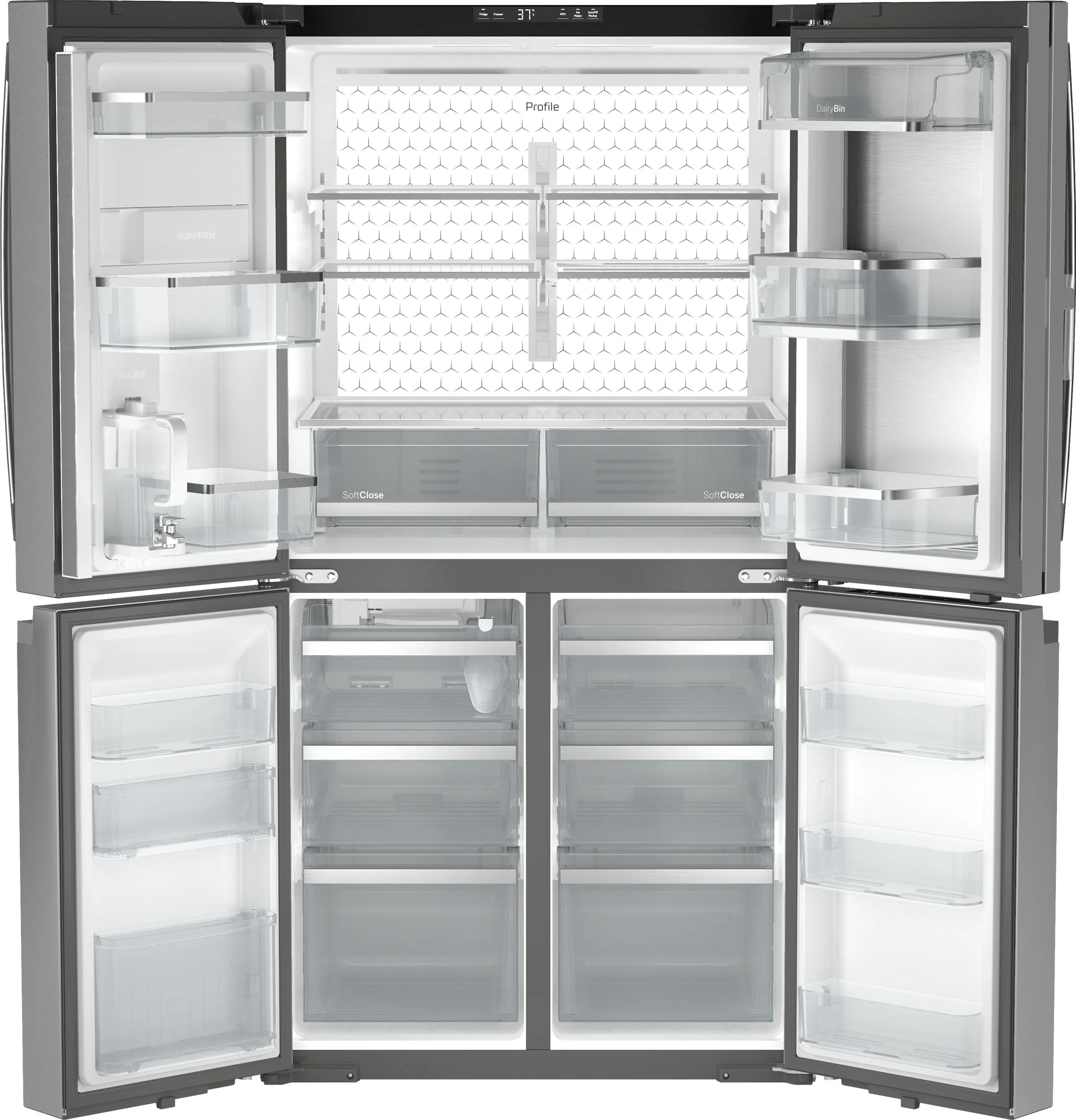 Ge Appliances PAD28BYTFS Ge Profile&#8482; Series Energy Star 28.4 Cu. Ft. Quad-Door Refrigerator With Dual-Dispense Autofill Pitcher