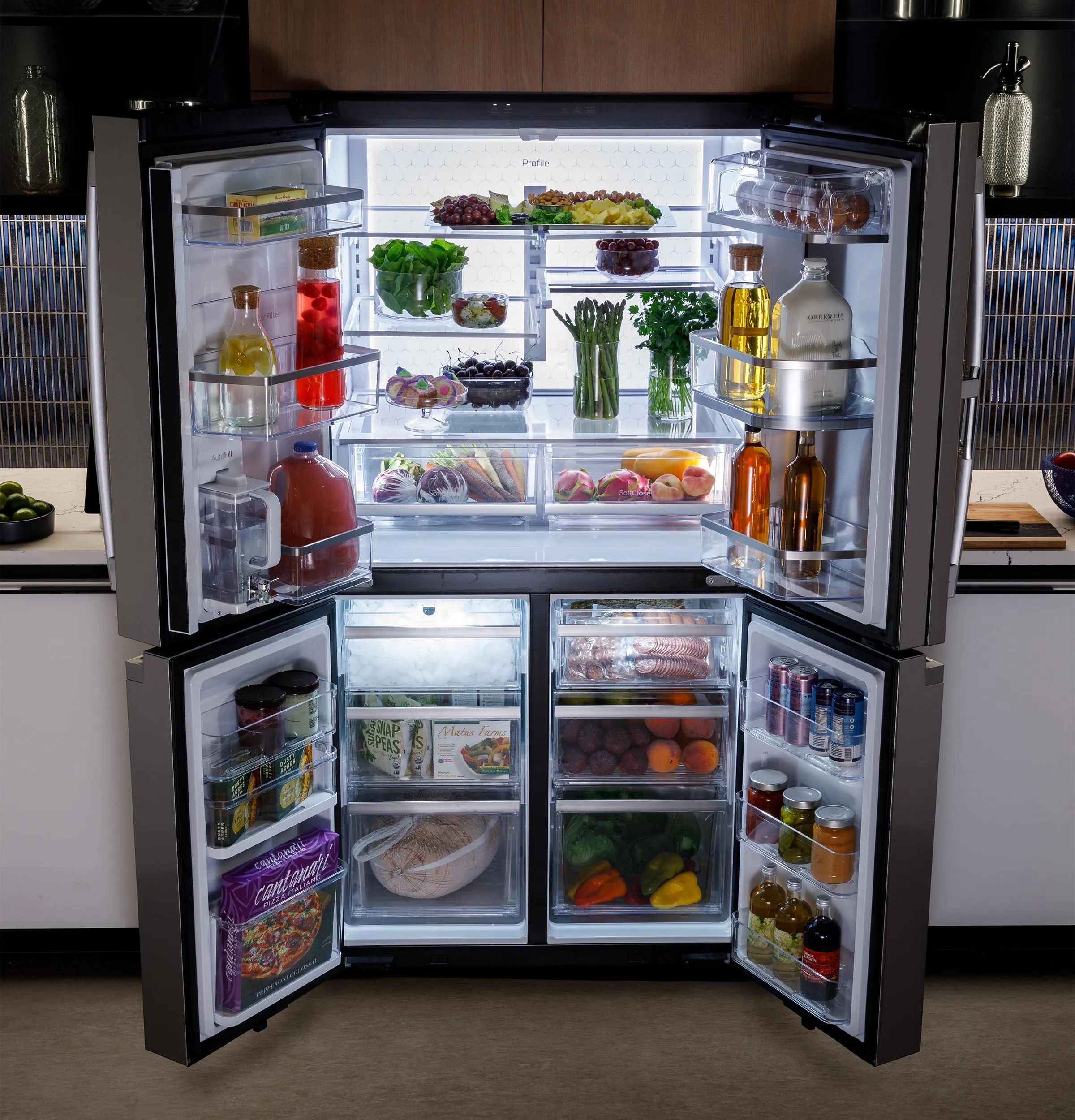 Ge Appliances PAD28BYTFS Ge Profile&#8482; Series Energy Star 28.4 Cu. Ft. Quad-Door Refrigerator With Dual-Dispense Autofill Pitcher