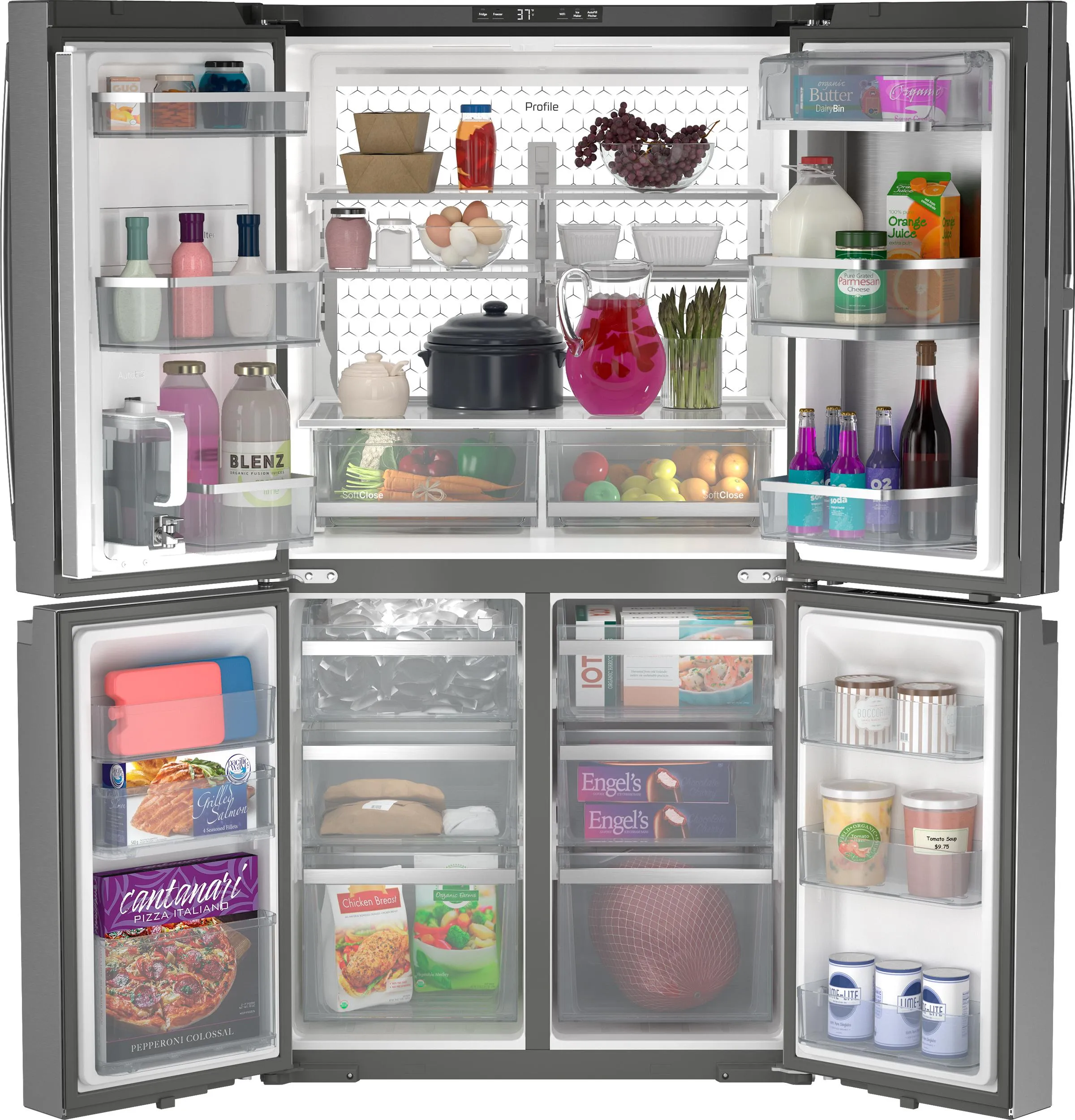Ge Appliances PAD28BYTFS Ge Profile&#8482; Series Energy Star 28.4 Cu. Ft. Quad-Door Refrigerator With Dual-Dispense Autofill Pitcher