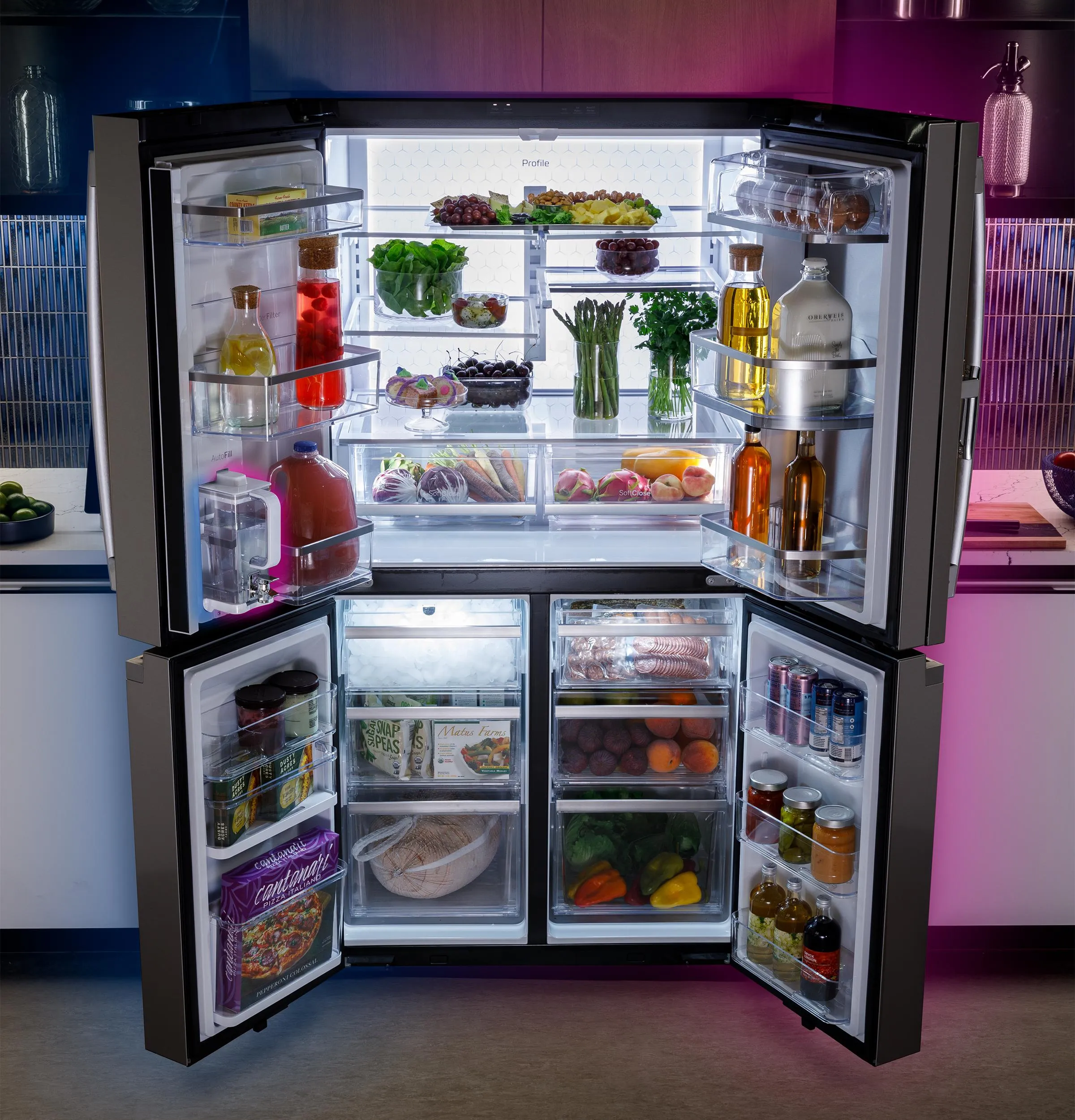 Ge Appliances PAD28BYTFS Ge Profile&#8482; Series Energy Star 28.4 Cu. Ft. Quad-Door Refrigerator With Dual-Dispense Autofill Pitcher