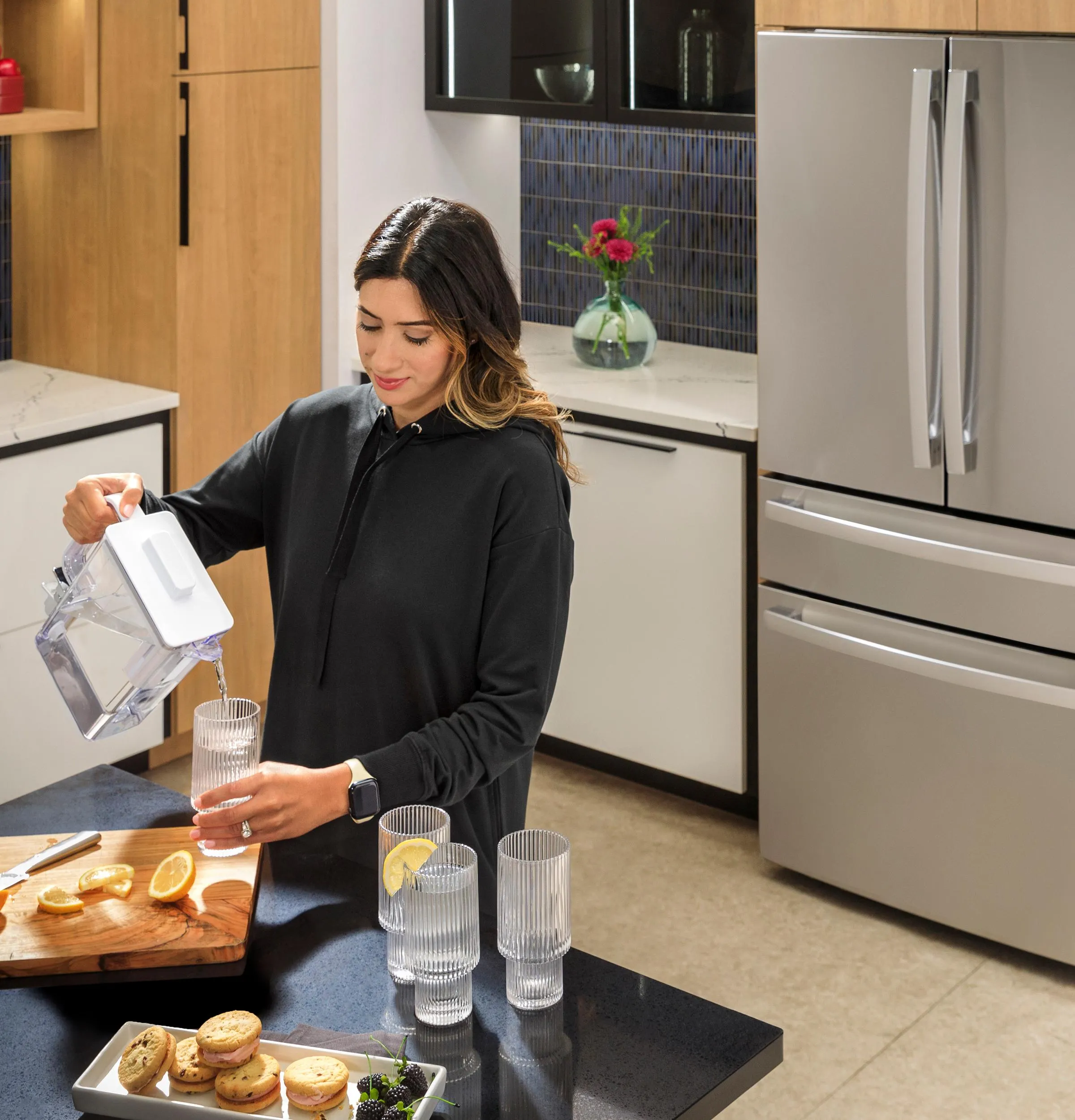 Ge Appliances PAE28BYTFS Ge Profile&#8482; Energy Star 28.3 Cu. Ft. Quad-Door Refrigerator With Dual-Dispense Autofill Pitcher