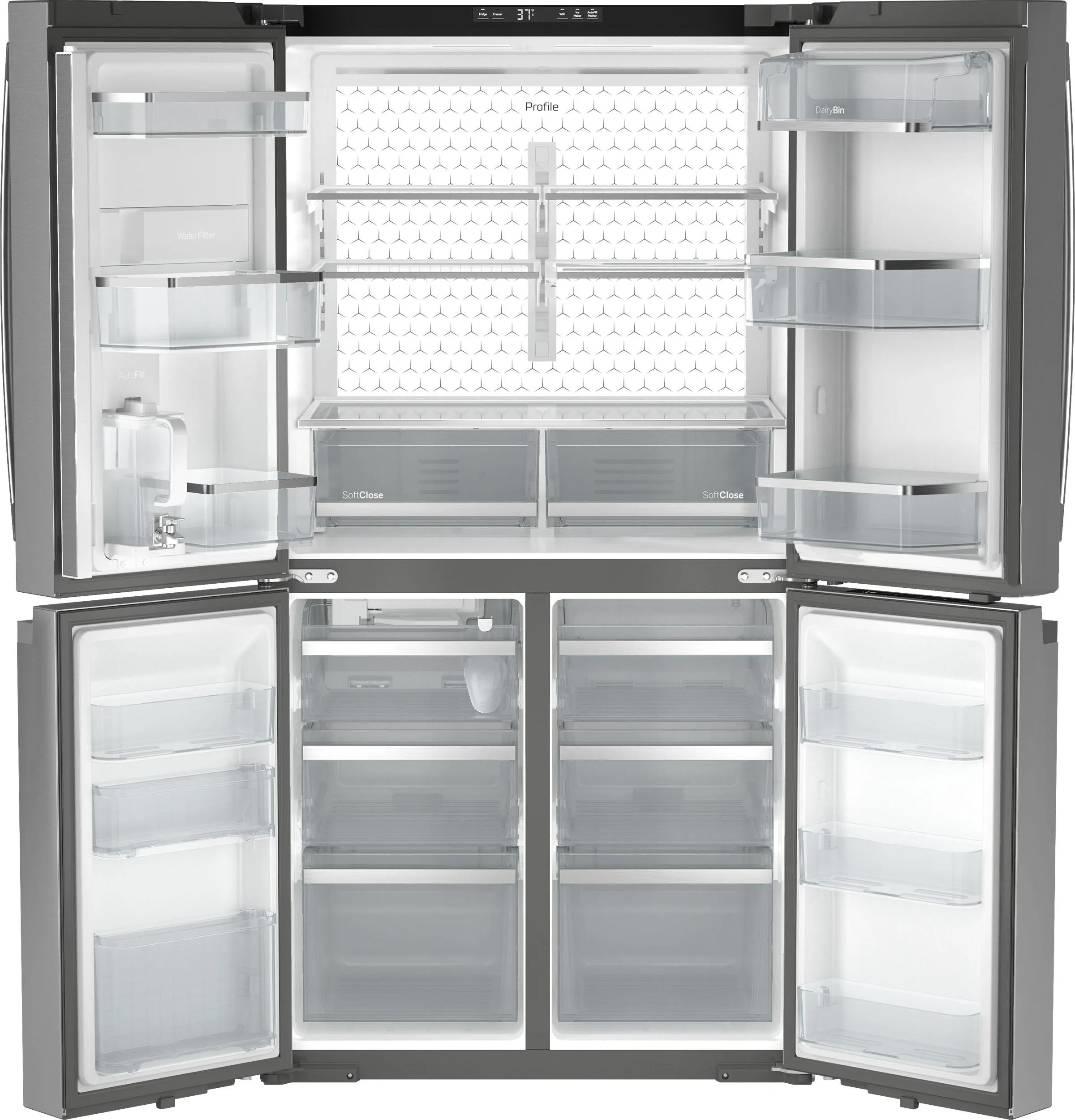 Ge Appliances PAE28BYTFS Ge Profile&#8482; Energy Star 28.3 Cu. Ft. Quad-Door Refrigerator With Dual-Dispense Autofill Pitcher