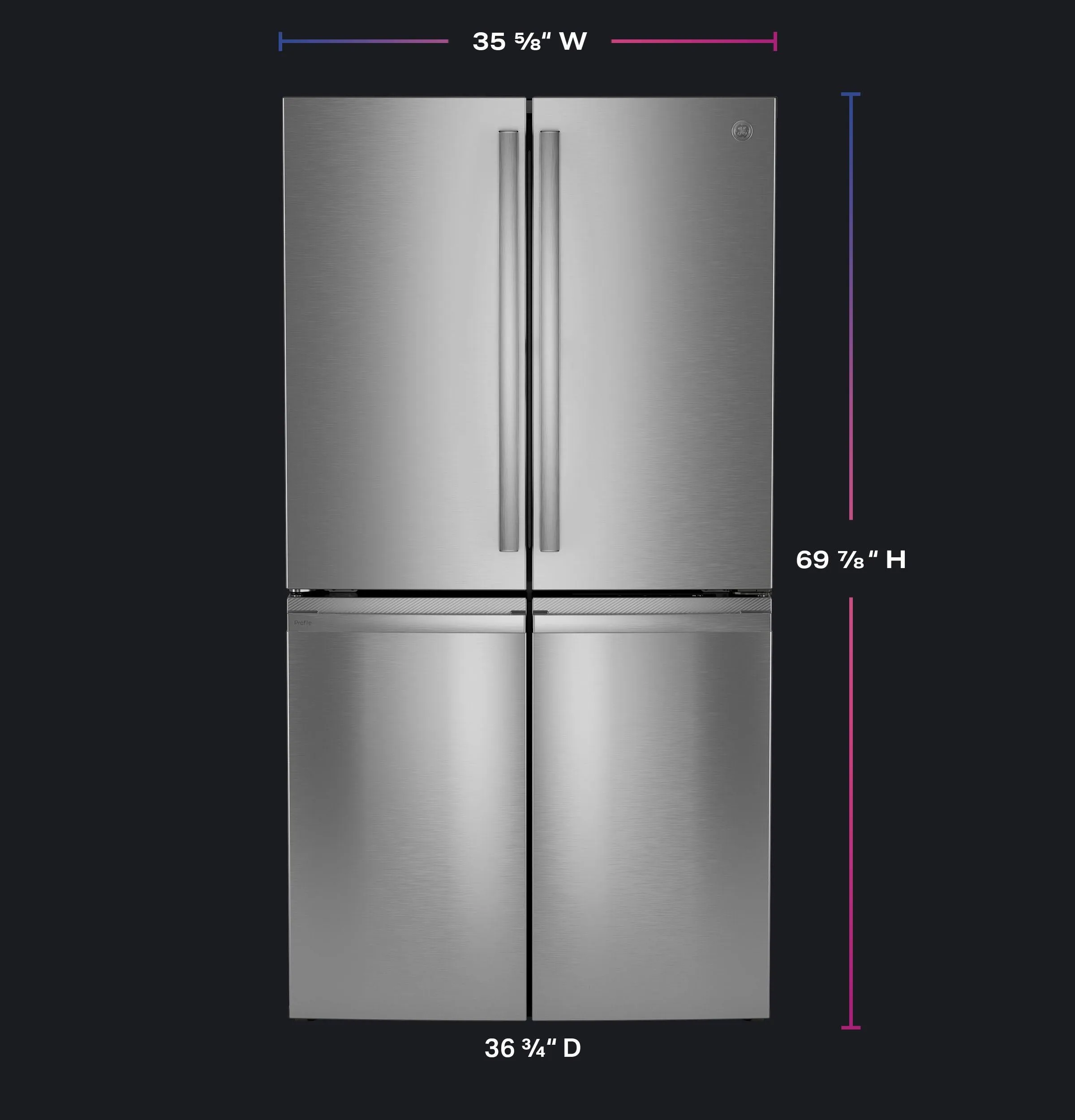 Ge Appliances PAE28BYTFS Ge Profile&#8482; Energy Star 28.3 Cu. Ft. Quad-Door Refrigerator With Dual-Dispense Autofill Pitcher
