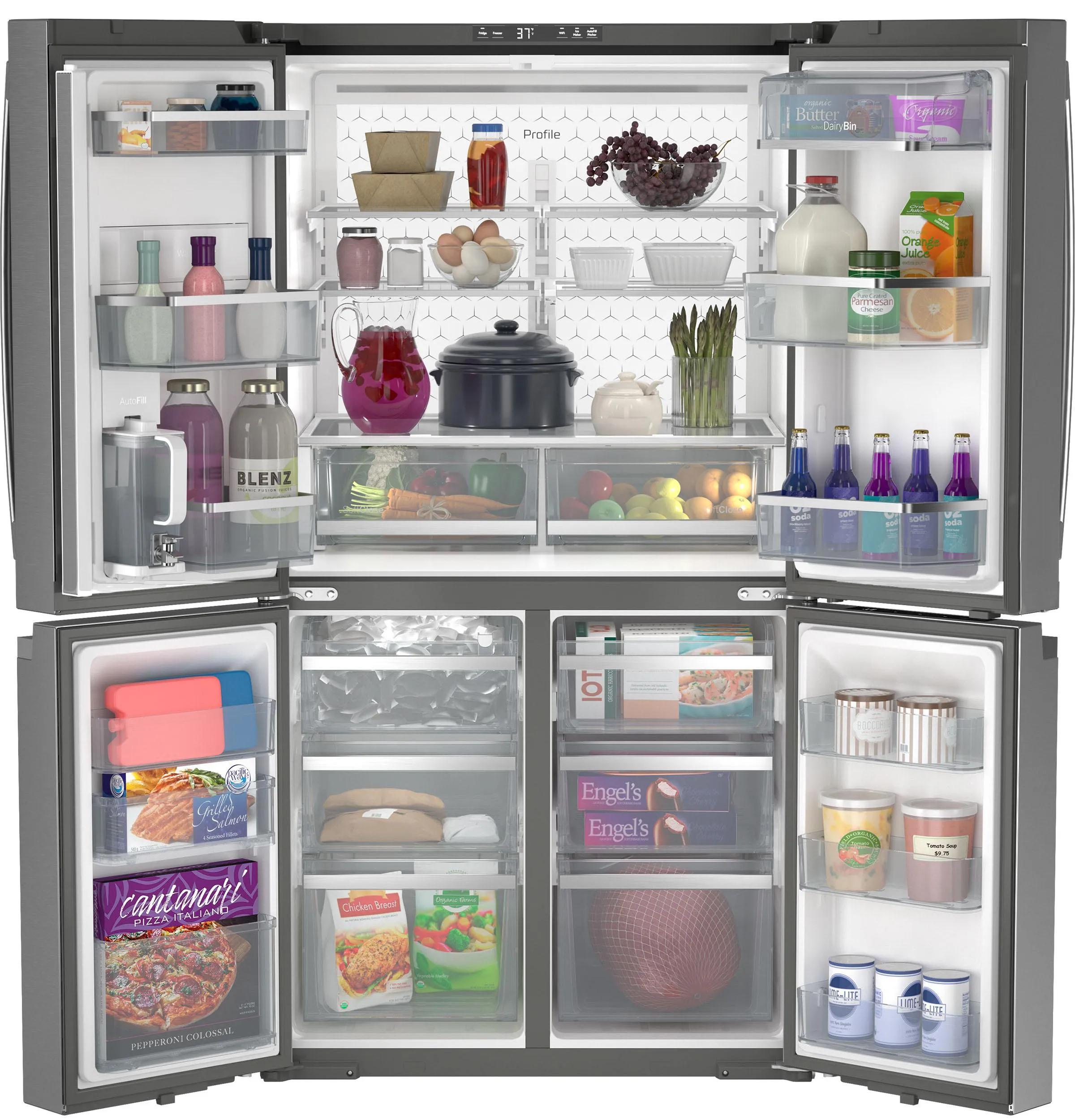 Ge Appliances PAE28BYTFS Ge Profile&#8482; Energy Star 28.3 Cu. Ft. Quad-Door Refrigerator With Dual-Dispense Autofill Pitcher