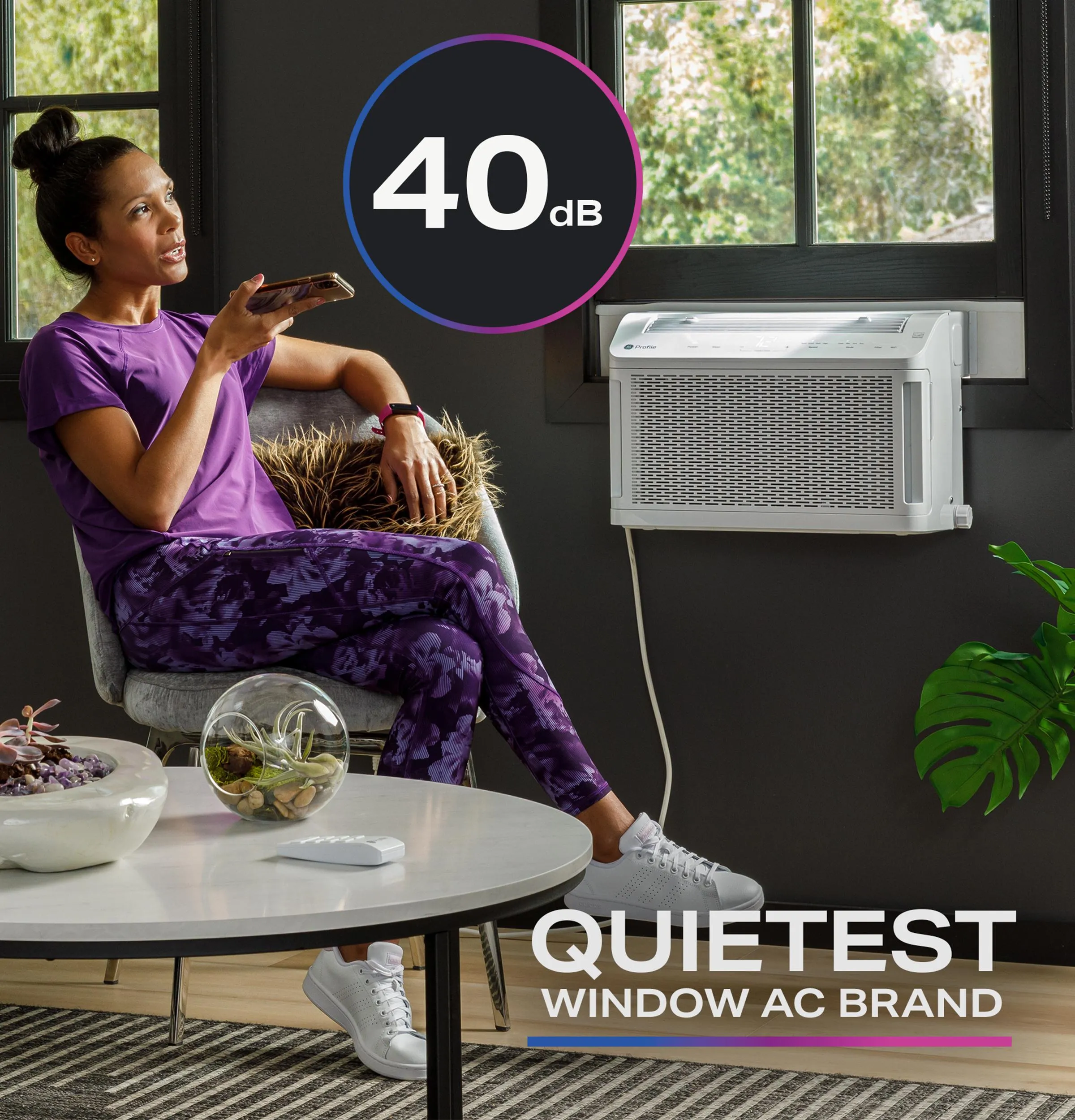 Ge Appliances PHNT10CC Ge Profile Clearview&#8482; 10.300 Btu Inverter Smart Ultra Quiet Window Air Conditioner For Medium Rooms Up To 450 Sq. Ft.
