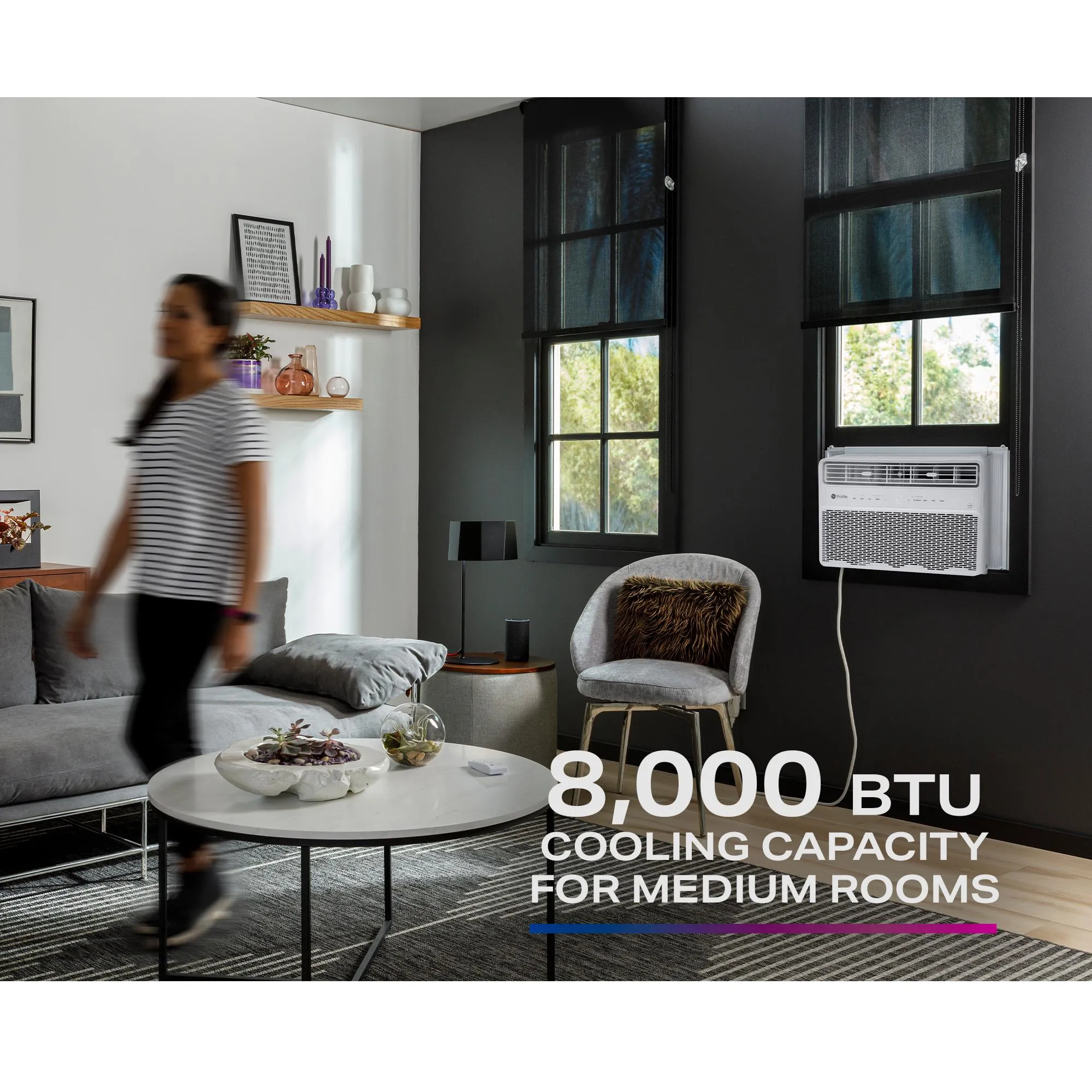 Ge Appliances PWDV08WWF Ge Profile&#8482; Energy Star 8.000 Btu Inverter Smart Ultra Quiet Window Air Conditioner For Medium Rooms Up To 350 Sq. Ft.