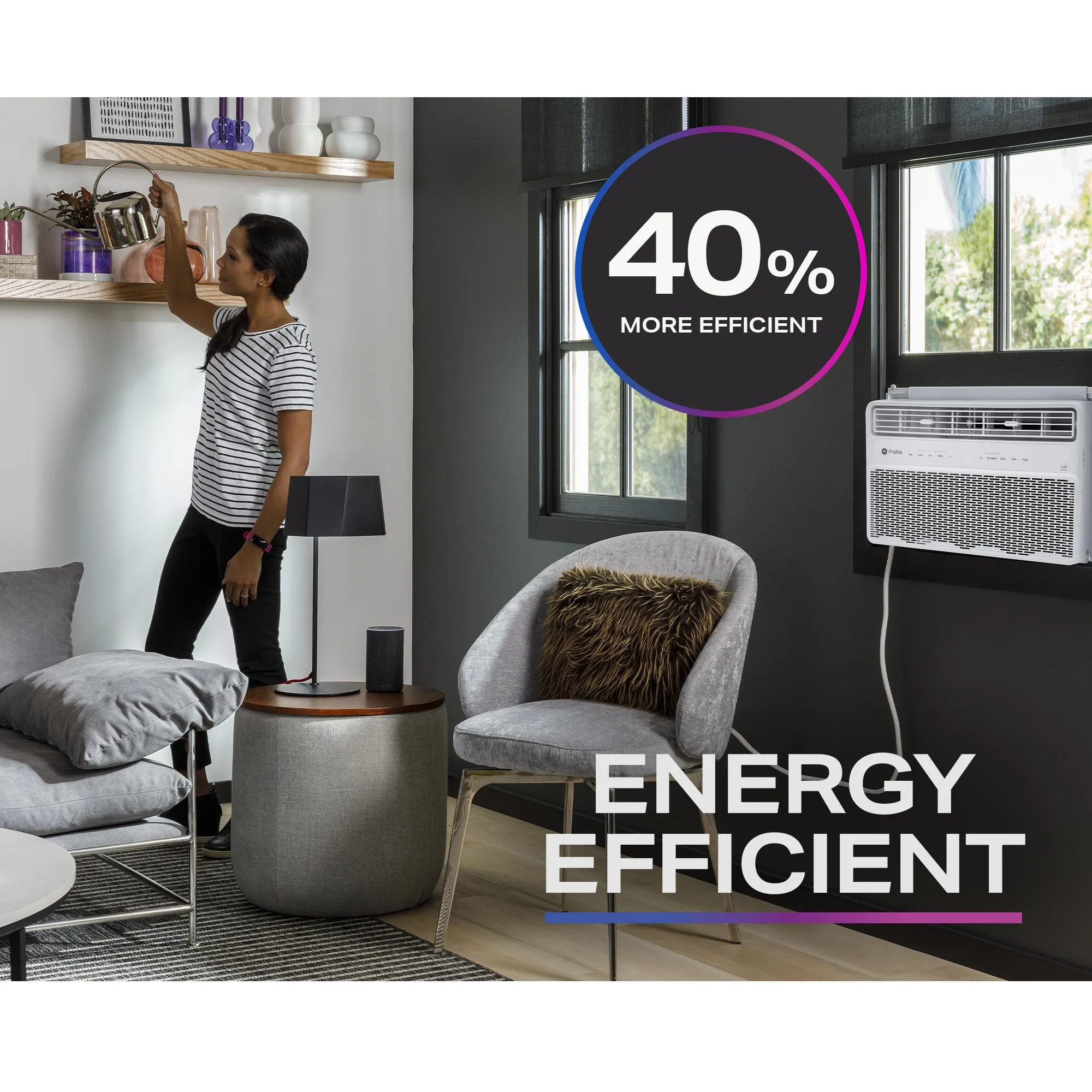 Ge Appliances PWDV14WWF Ge Profile&#8482; Energy Star 14.000 Btu Inverter Smart Ultra Quiet Window Air Conditioner For Large Rooms Up To 700 Sq. Ft.