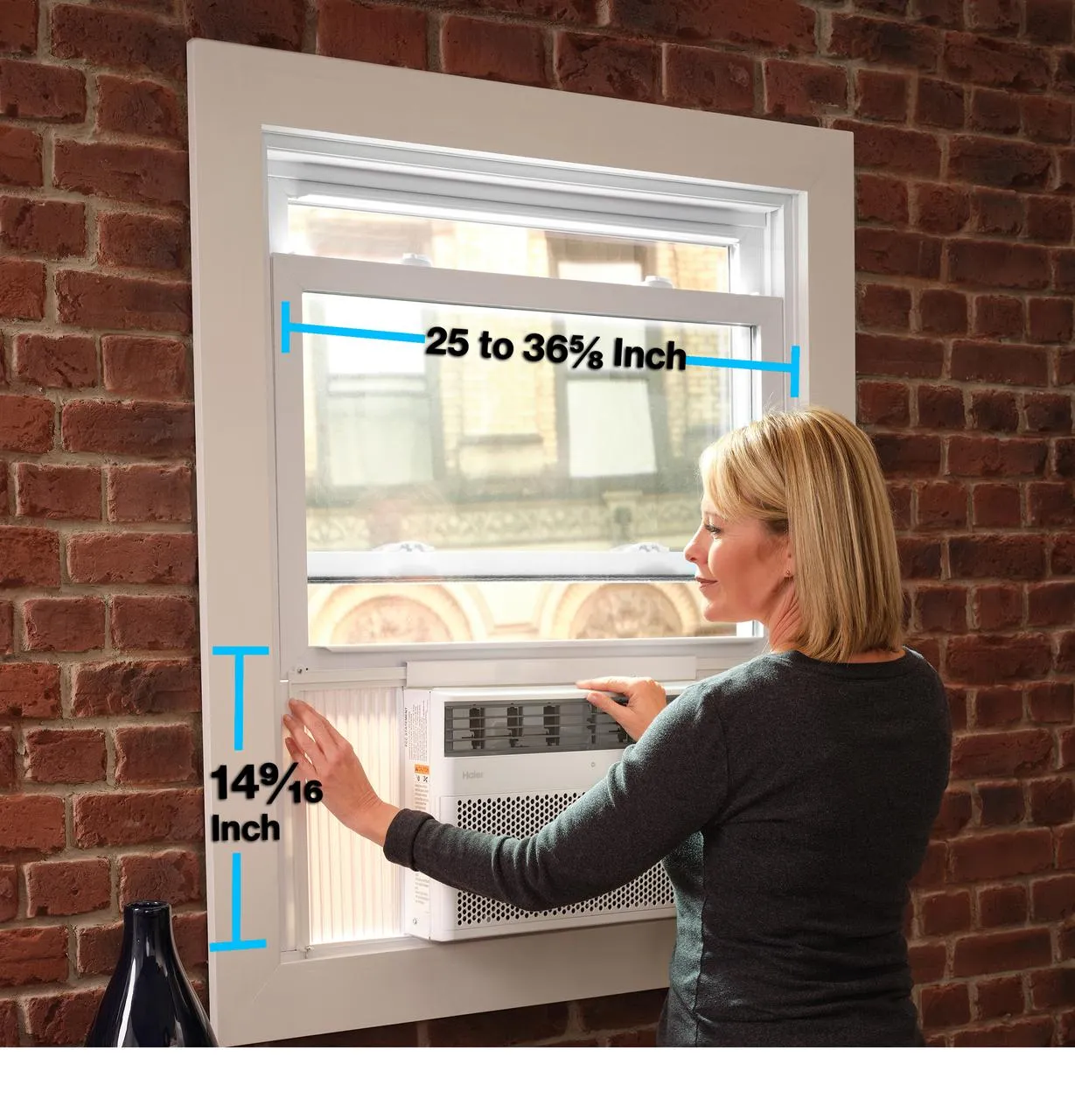 Haier QHEK10AC Haier 10.000 Btu Smart Electronic Window Air Conditioner For Medium Rooms Up To 450 Sq. Ft.