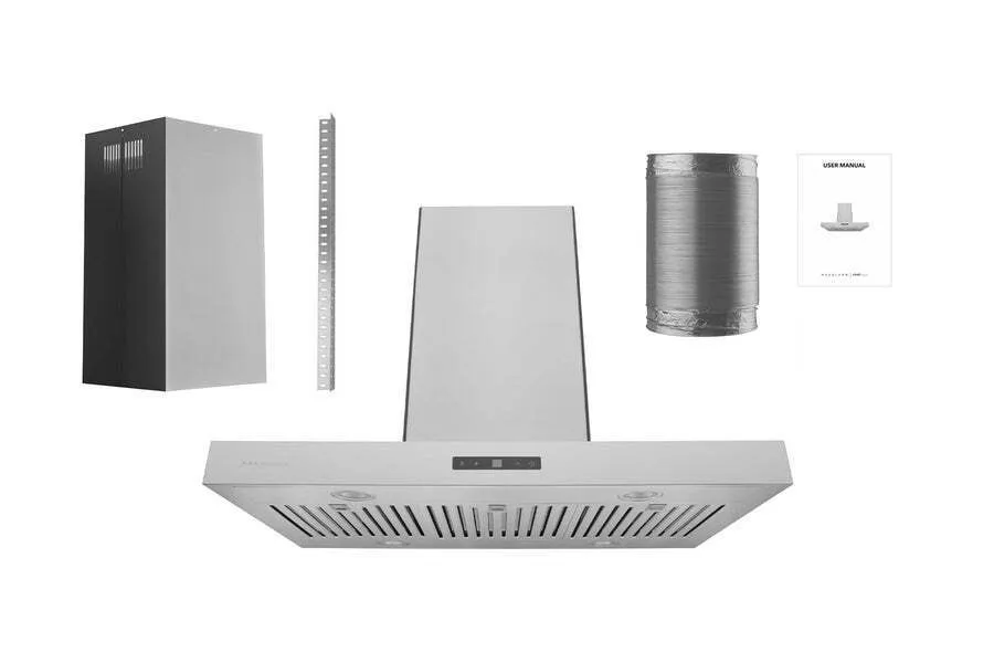Hauslane IS700SS30 Hauslane 30 In. Convertible Island Range Hood With Dual Controls. Led. Baffle Filter In Stainless Steel