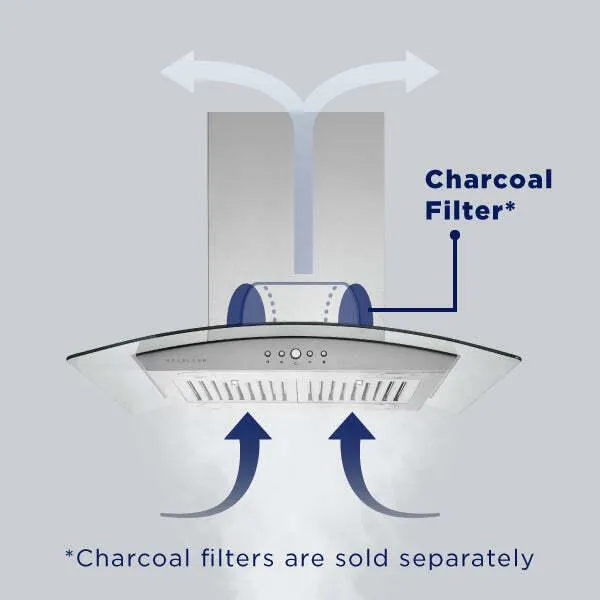 Hauslane IS700SS30 Hauslane 30 In. Convertible Island Range Hood With Dual Controls. Led. Baffle Filter In Stainless Steel
