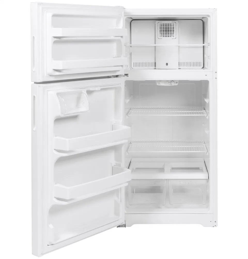 Hotpoint HPE16BTNLWW Hotpoint Energy Star 15.6 Cu. Ft. Recessed Handle Top-Freezer Refrigerator
