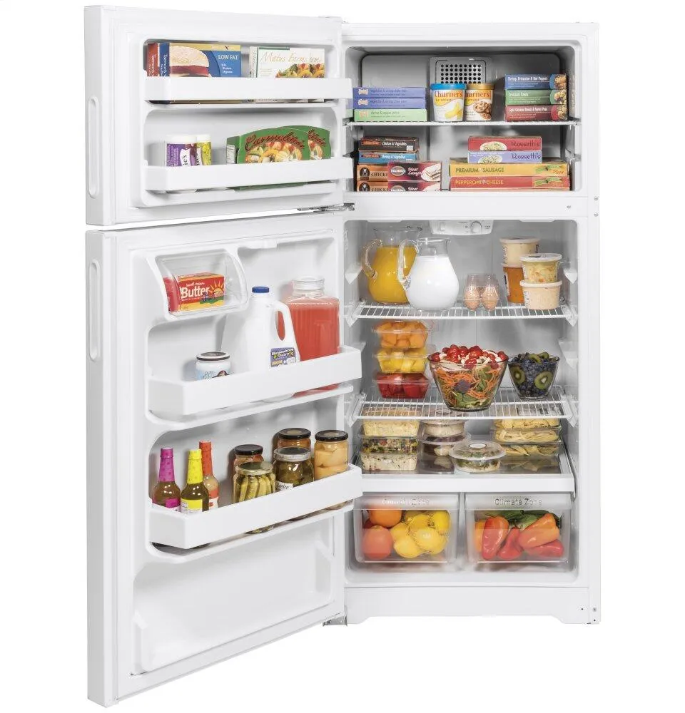 Hotpoint HPE16BTNLWW Hotpoint Energy Star 15.6 Cu. Ft. Recessed Handle Top-Freezer Refrigerator