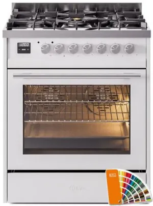 Ilve UP30WMPRALP Professional Plus Ii 30 Inch Dual Fuel Liquid Propane Freestanding Range In Ral Custom Color With Trim